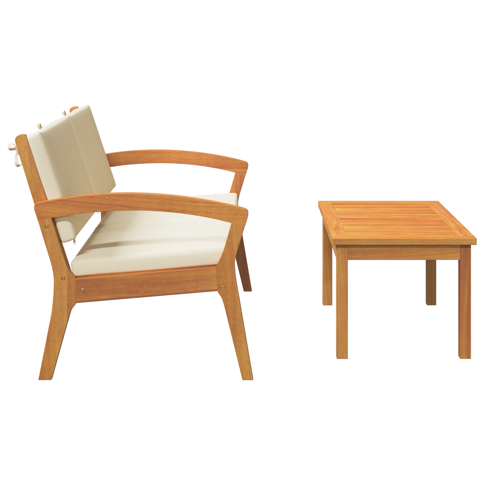 2 Piece Bistro Set with Cushions Solid Wood Acacia - Image 9