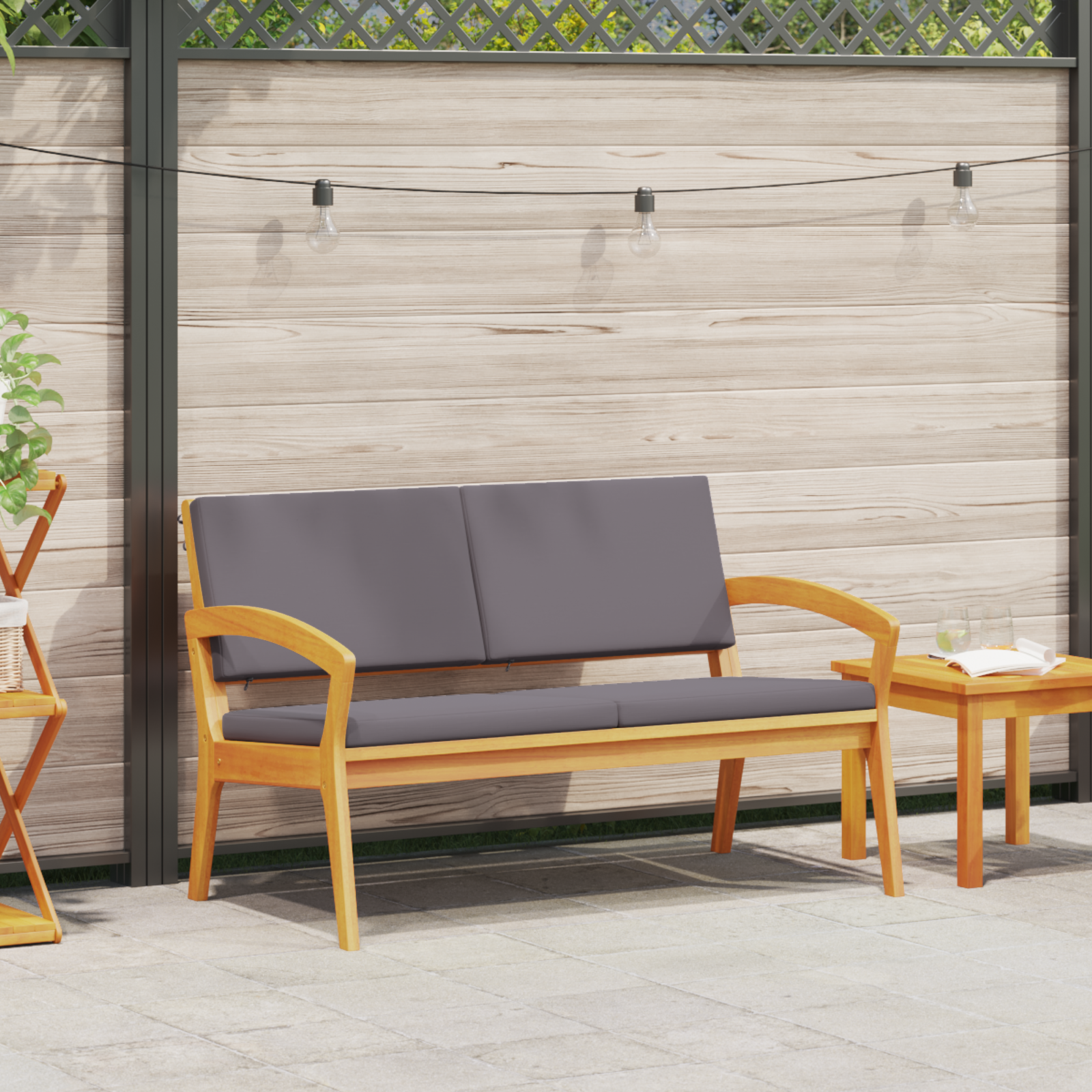 Tuinbank met Kussens 115x70x72 cm Massief Acaciahout