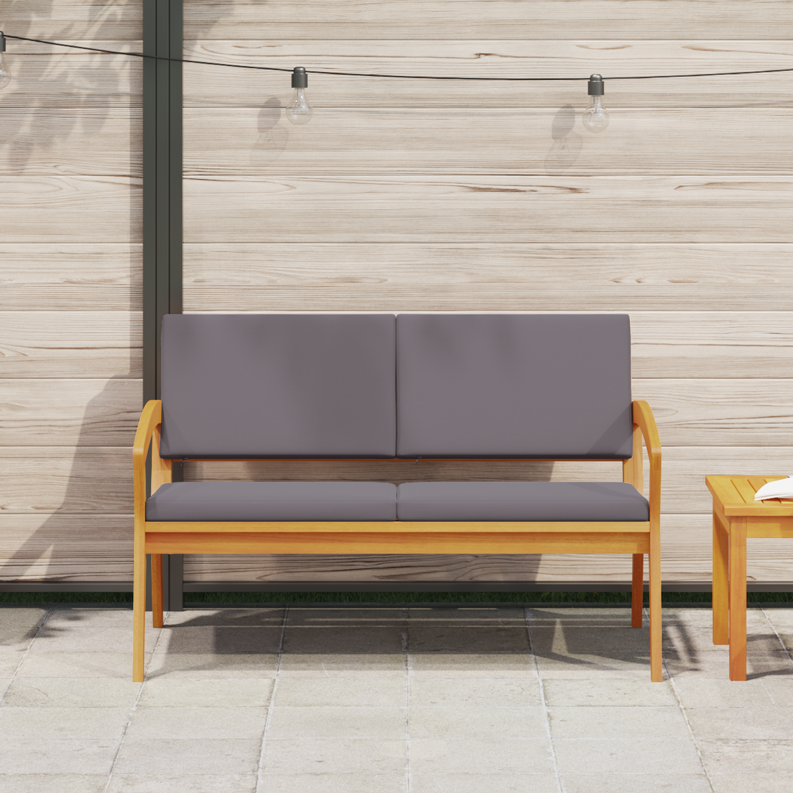 Garden Bench with Cushions 115x70x72 cm Solid Wood Acacia - Image 3