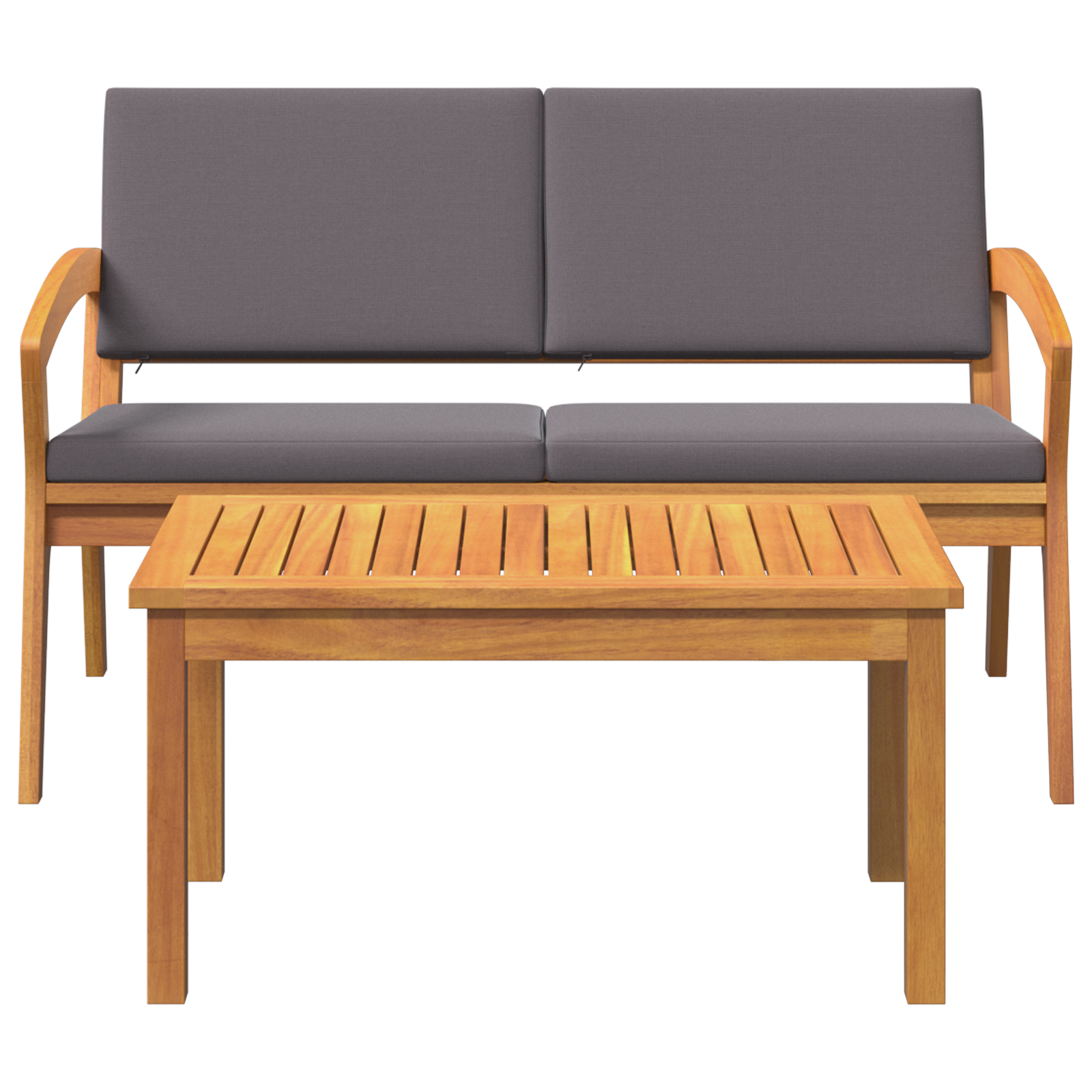 2 Piece Bistro Set with Cushions Solid Wood Acacia - Image 8