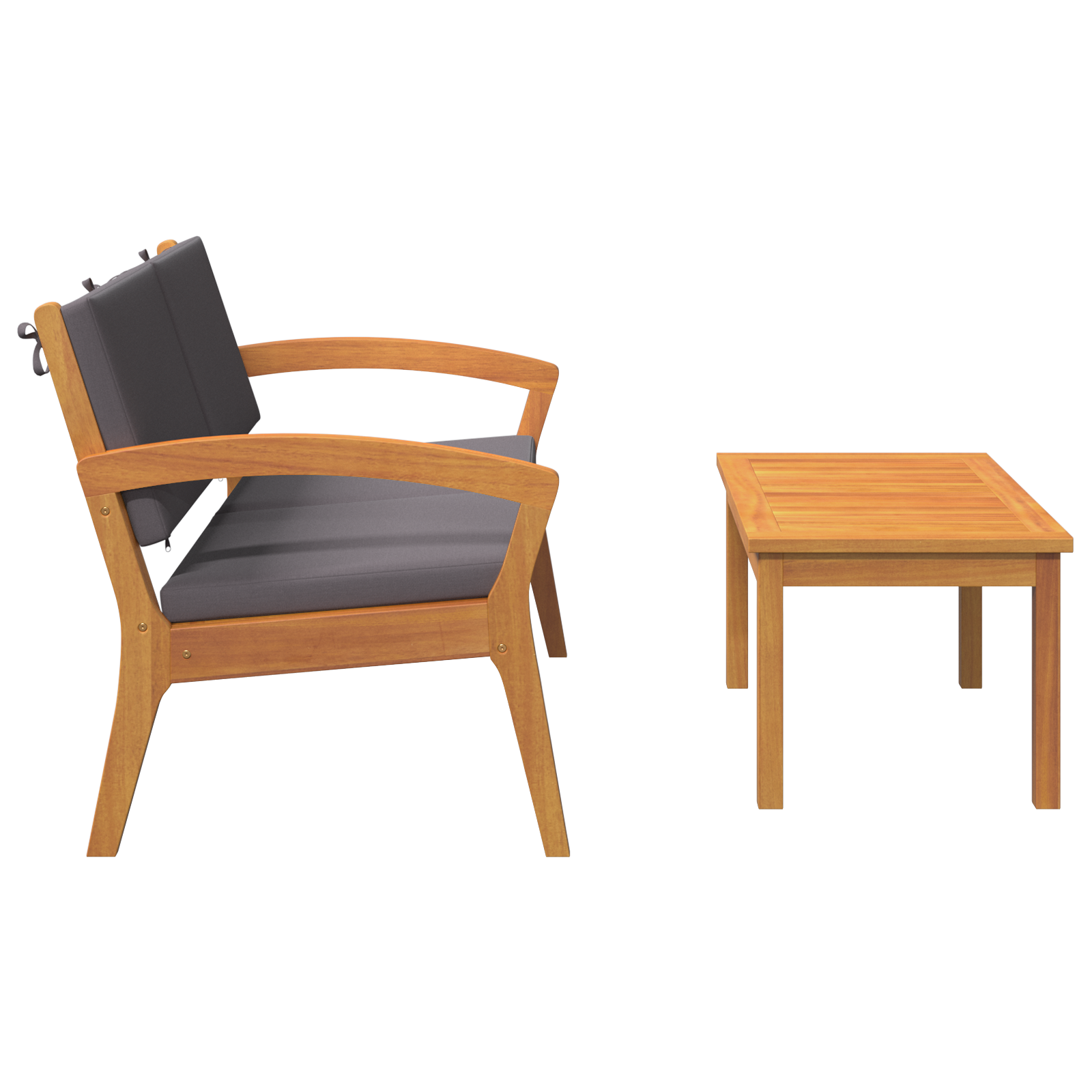 2 Piece Bistro Set with Cushions Solid Wood Acacia - Image 9
