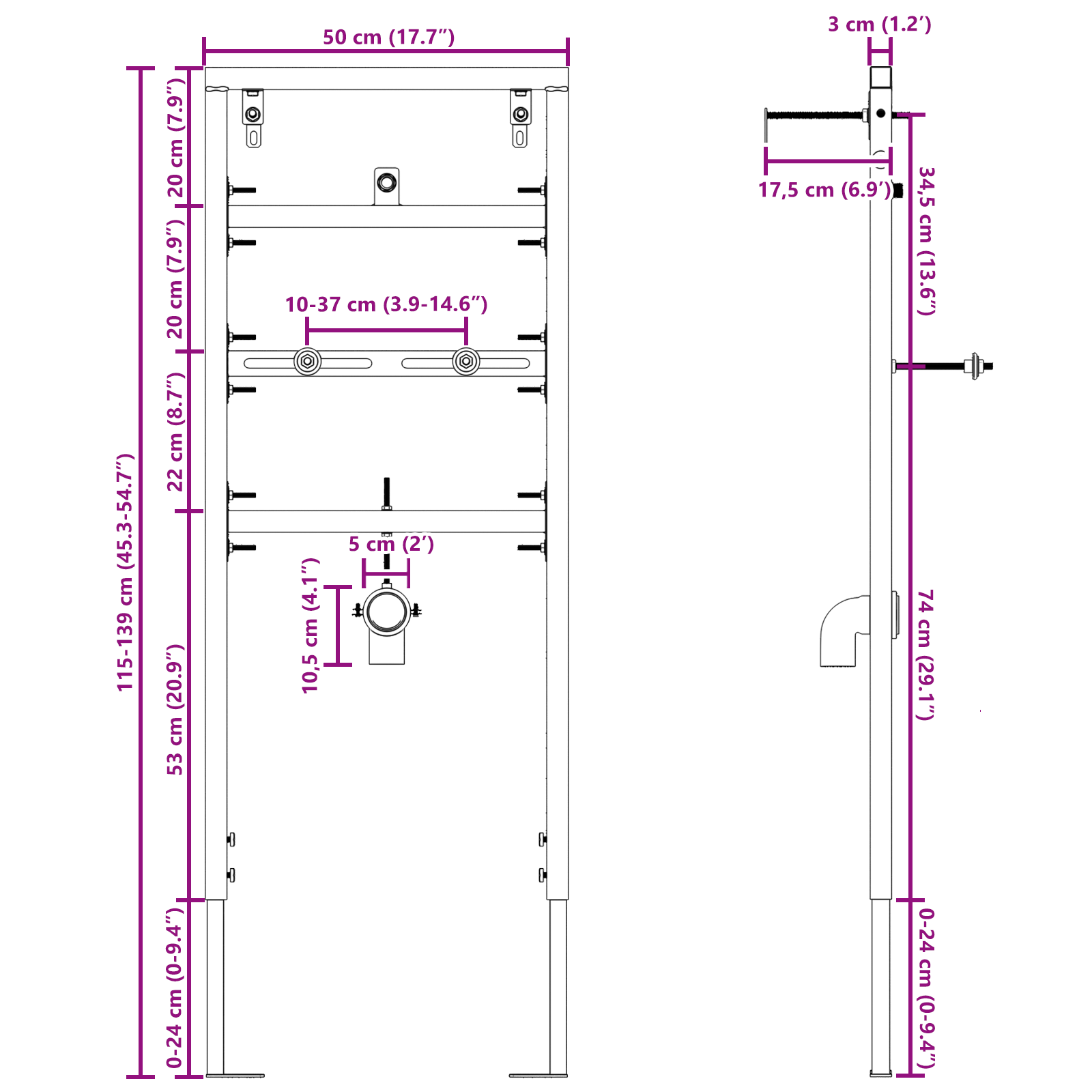 Estructura De Lavabo, Estructura De Lavabo,accesorio De Baño Industrial vidaXL - Imagen 33 de 33