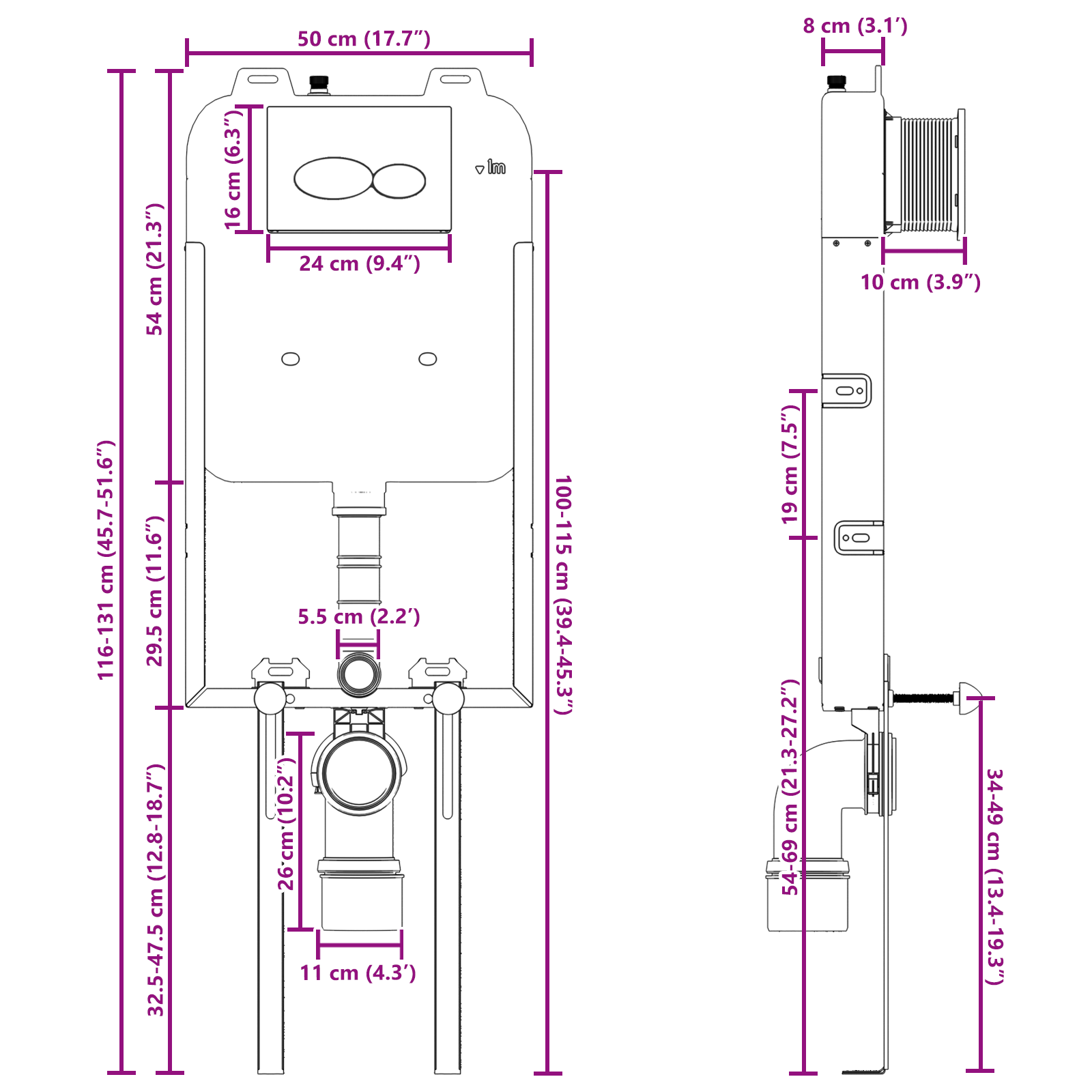 Bathroom Accessory Mounts White Plastic 50 x 8 x 131 cm - Image 10