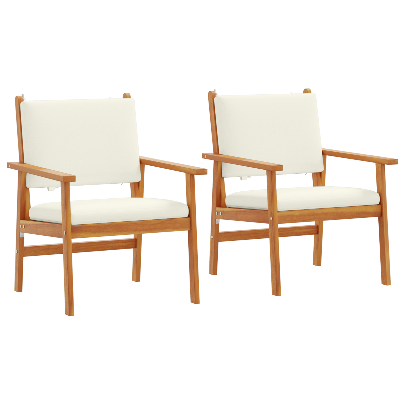 Garden Chairs 2 pcs with Cushions Solid Wood Acacia - Image 2