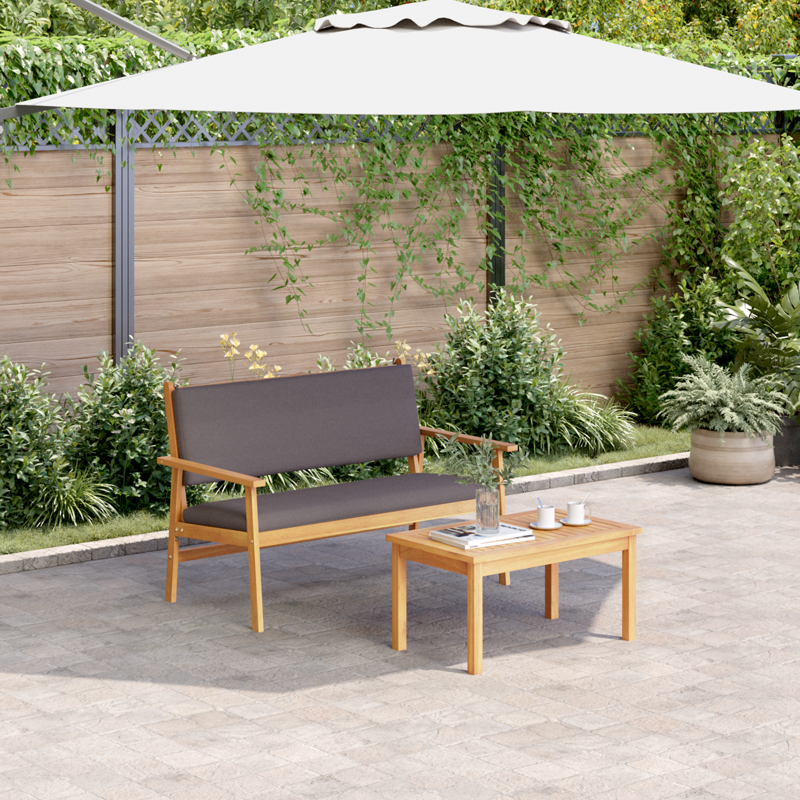 Thumbnail - vidaXL Gartenbank mit Kissen Massivholz Akazie