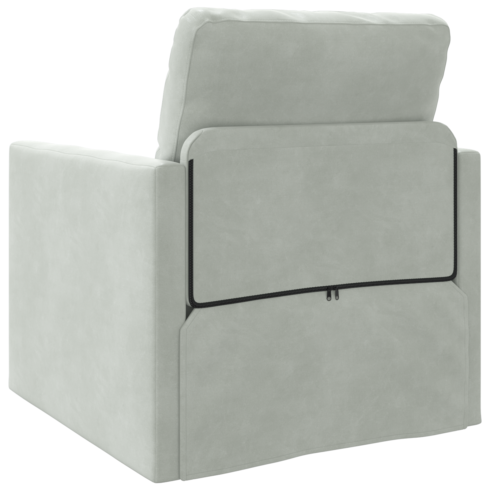 Floor Sofa Single Convertible Velvet 74x77x81 cm Light Grey - Image 7