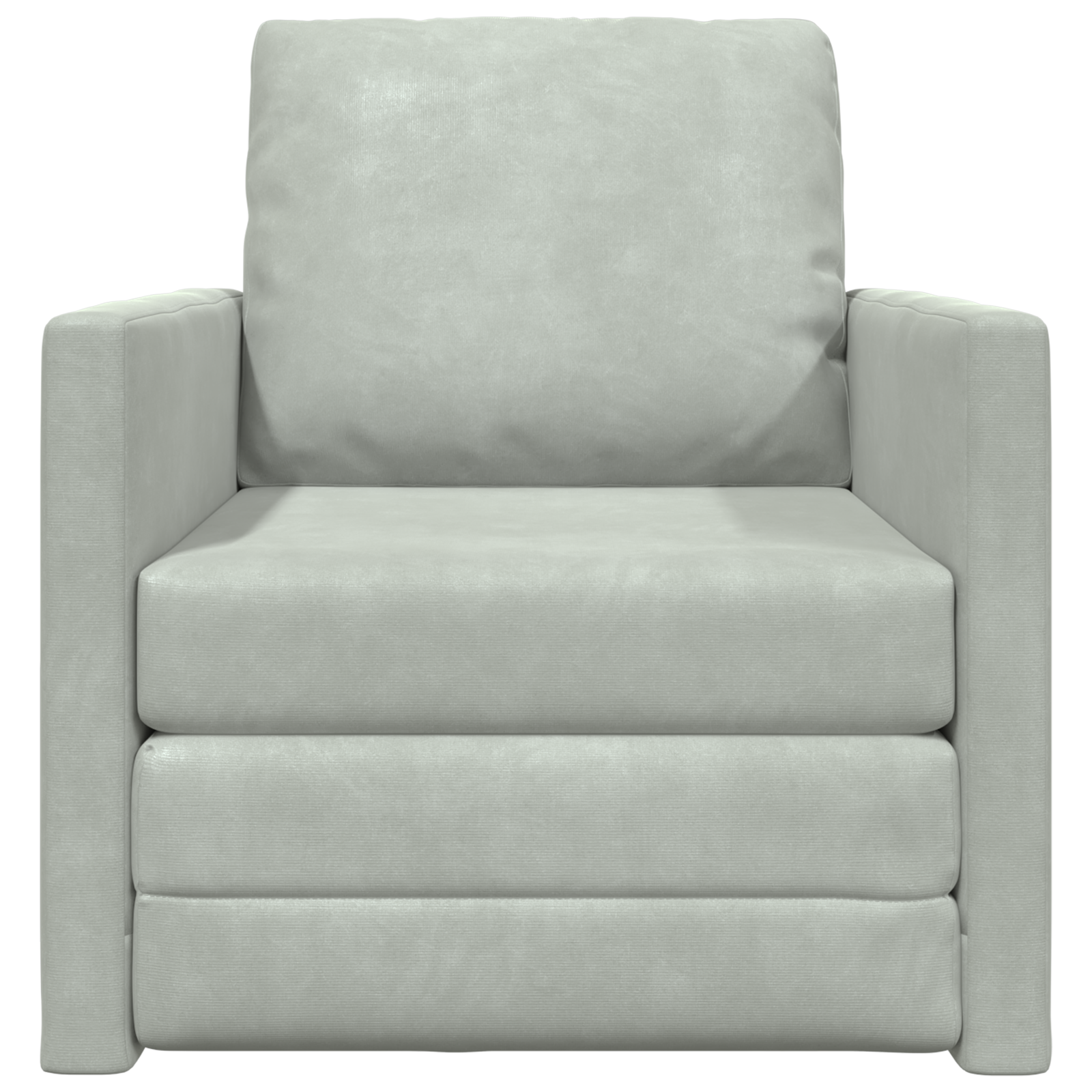 Floor Sofa Single Convertible Velvet 74x77x81 cm Light Grey - Image 5