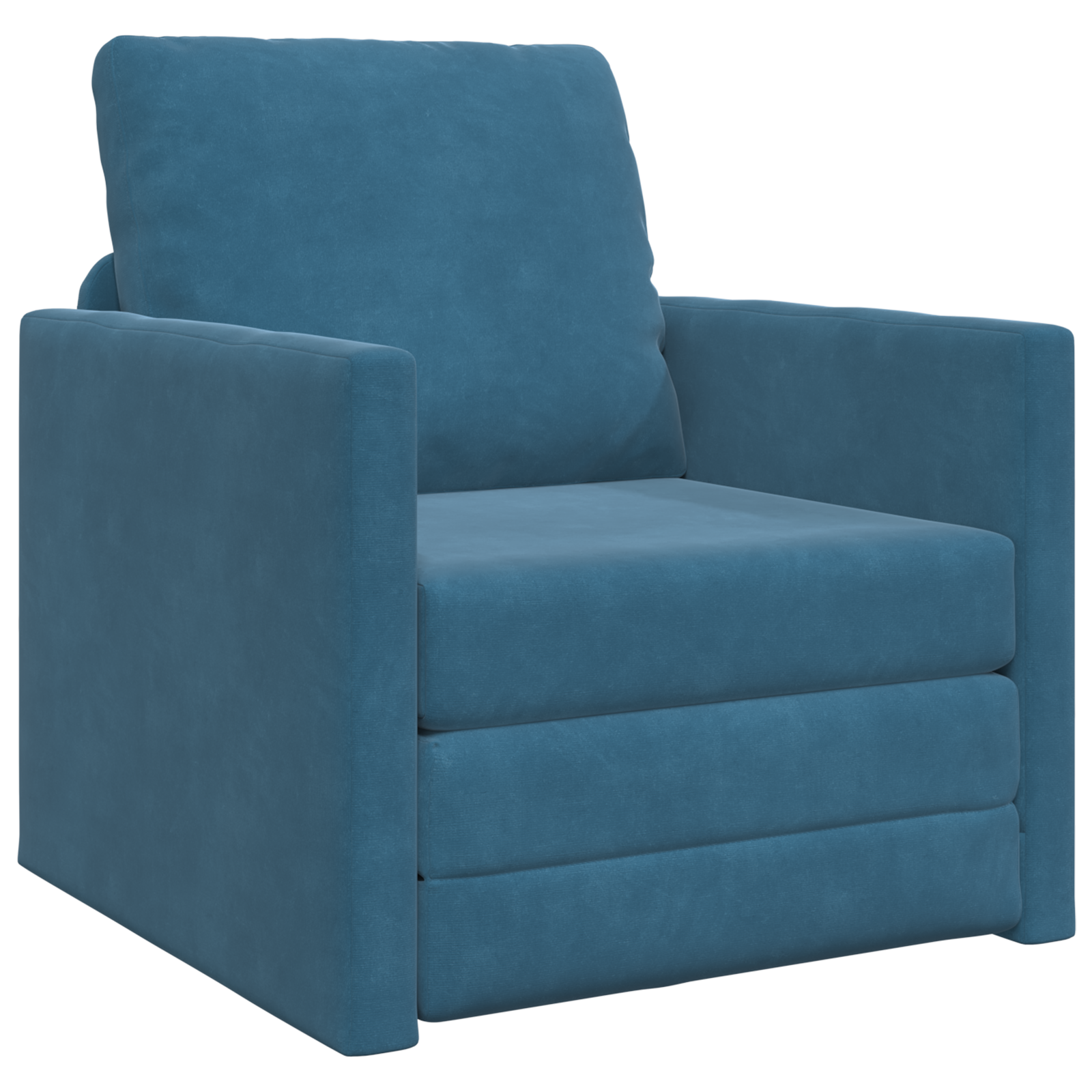 Floor Sofa Bed 2-in-1 Blue 74x77x81 cm Velvet - Image 2