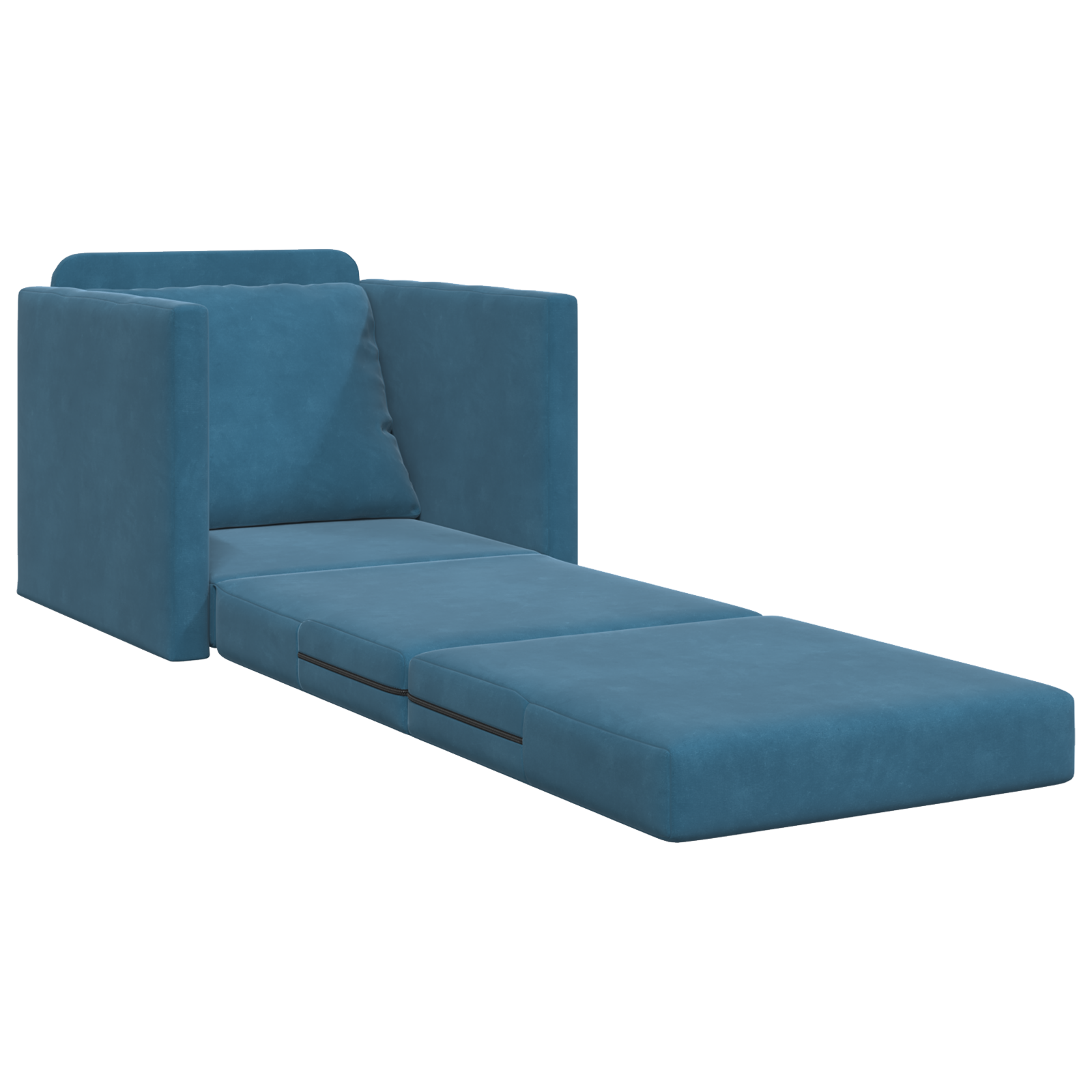 Floor Sofa Bed 2-in-1 Blue 74x77x81 cm Velvet - Image 4