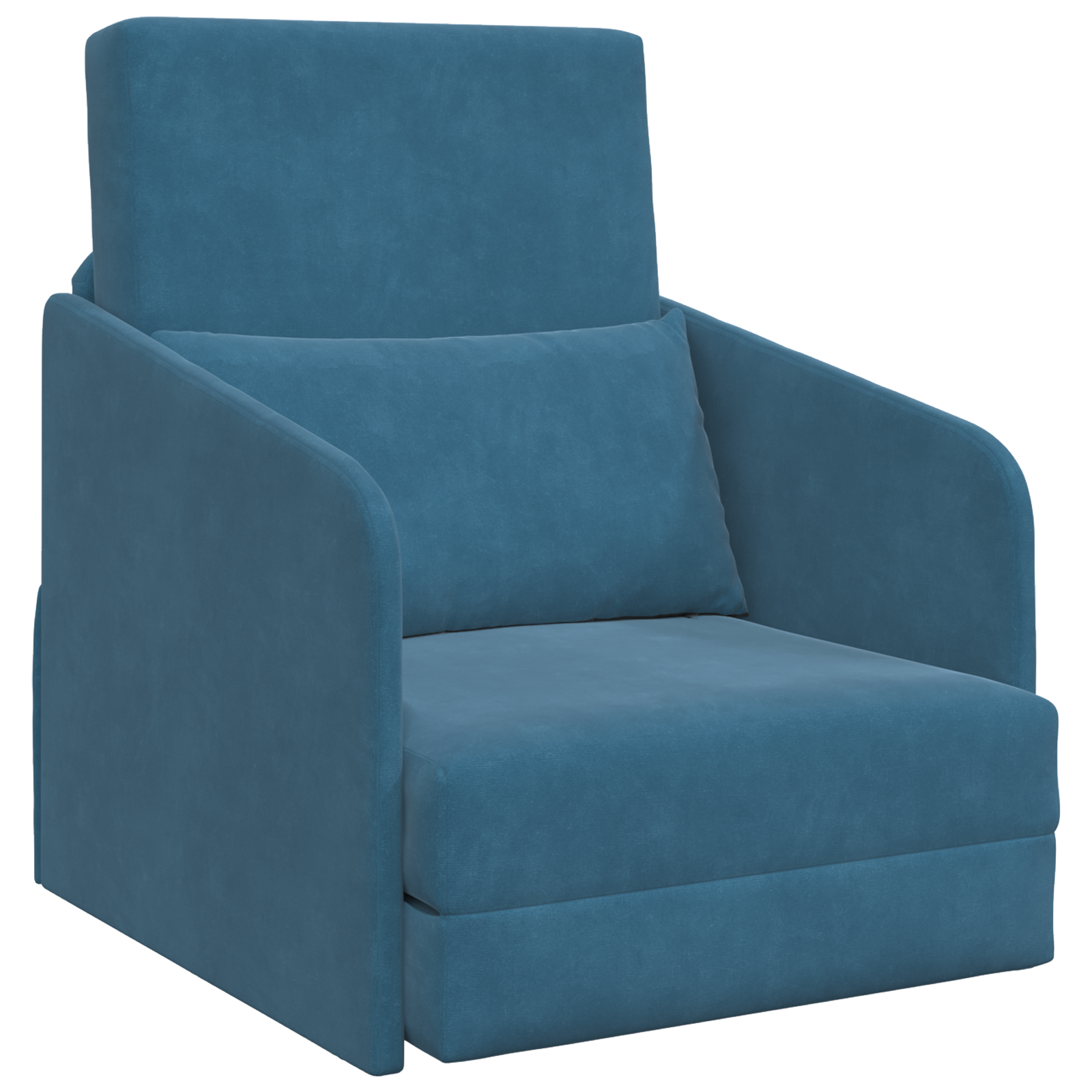 Floor Sofa Bed 2-in-1 Blue 65x80x83 cm Velvet - Image 2