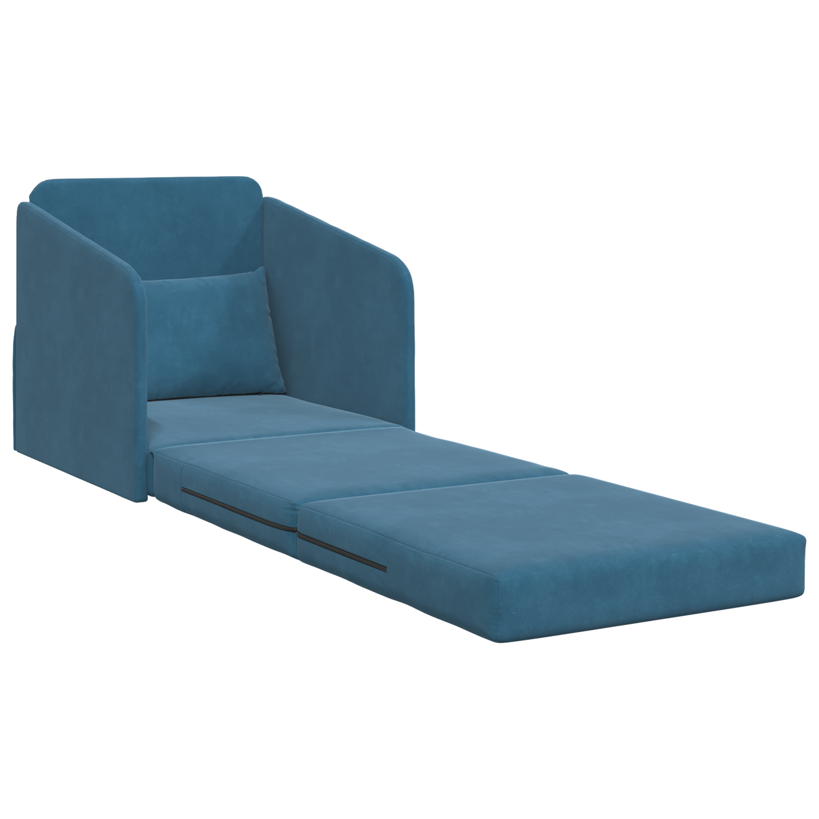 Floor Sofa Bed 2-in-1 Blue 65x80x83 cm Velvet - Image 4