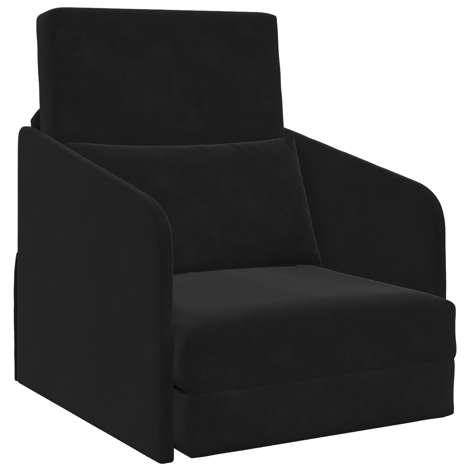 Floor Sofa Bed 2-in-1 Black 65x80x83 cm Velvet - Image 2