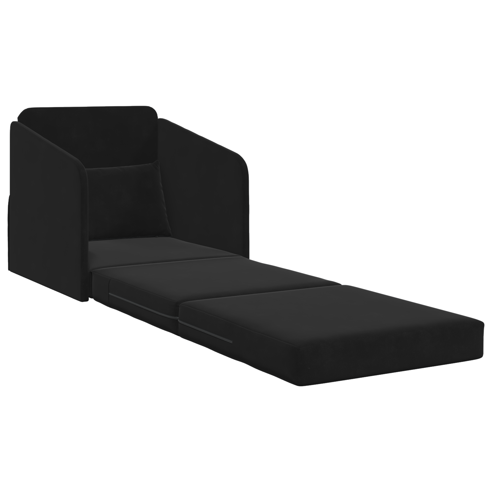Floor Sofa Bed 2-in-1 Black 65x80x83 cm Velvet - Image 4