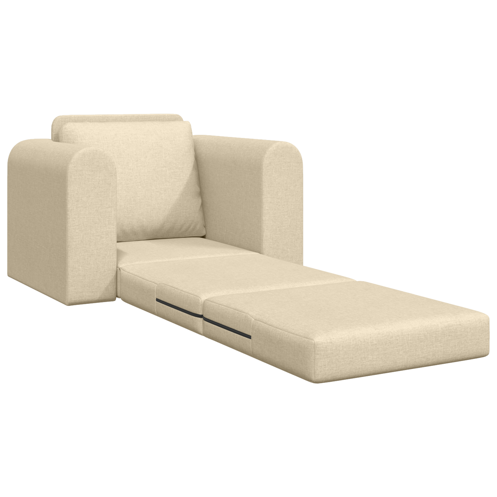 Floor Sofa Bed 2-in-1 Cream 98x71x83 cm Fabric - Image 4