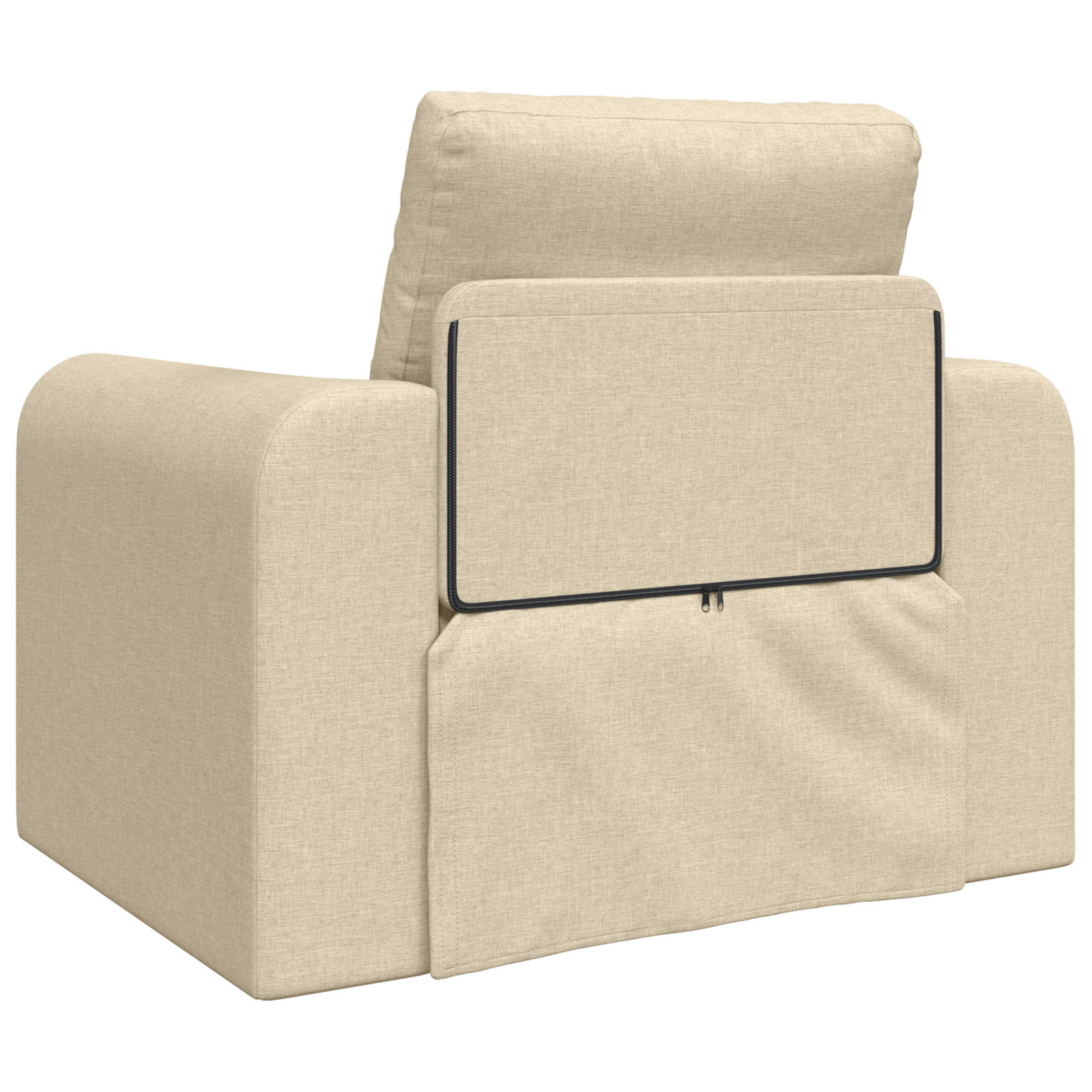 Floor Sofa Bed 2-in-1 Cream 98x71x83 cm Fabric - Image 7