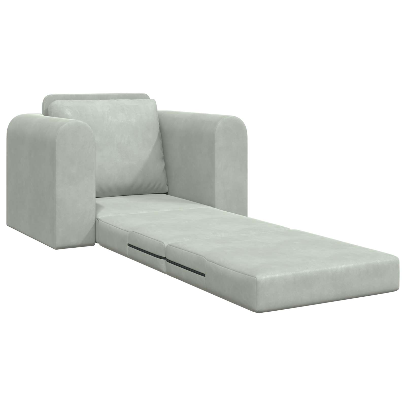 Floor Sofa Bed 2-in-1 Light Grey 98x71x83 cm Velvet - Image 4