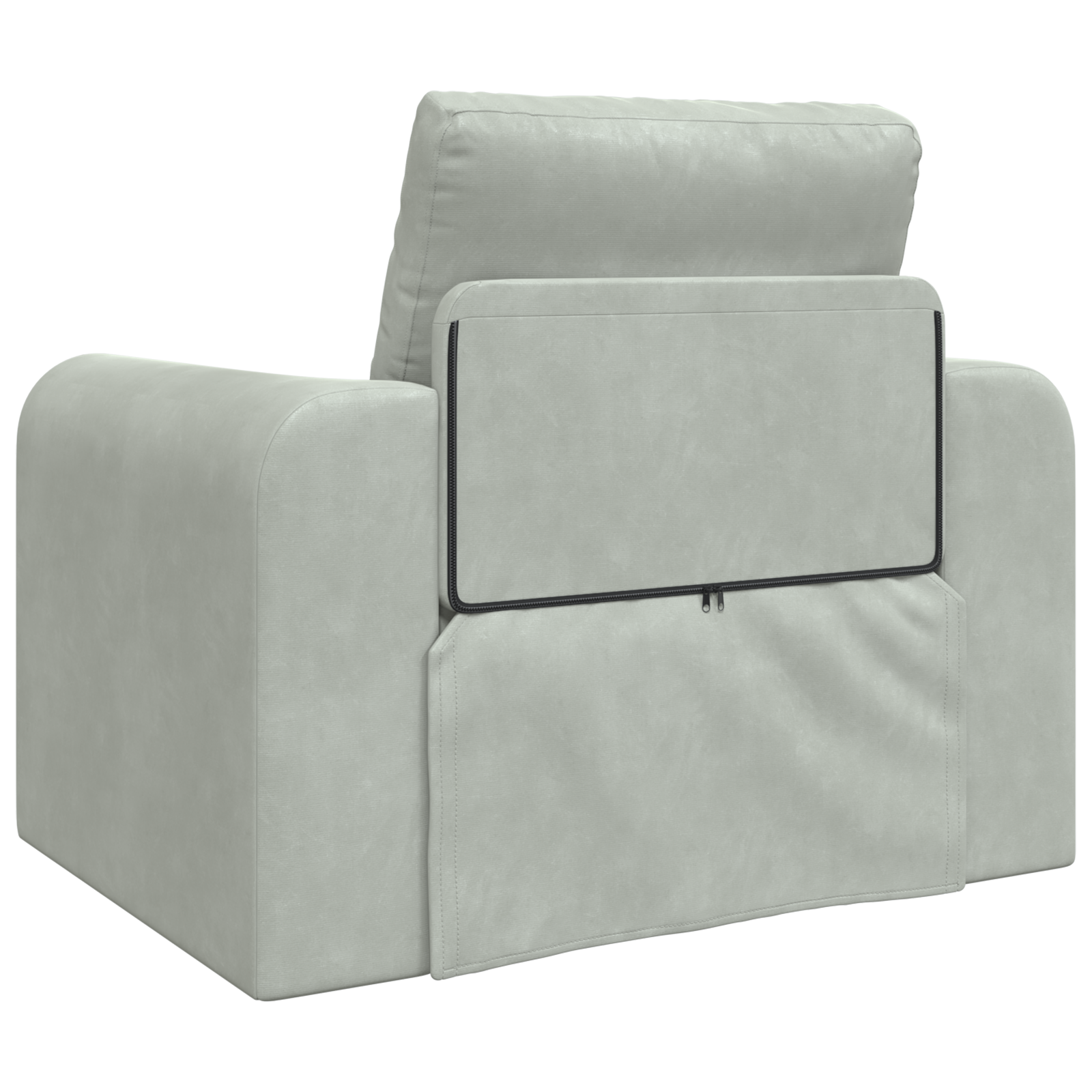 Floor Sofa Bed 2-in-1 Light Grey 98x71x83 cm Velvet - Image 7