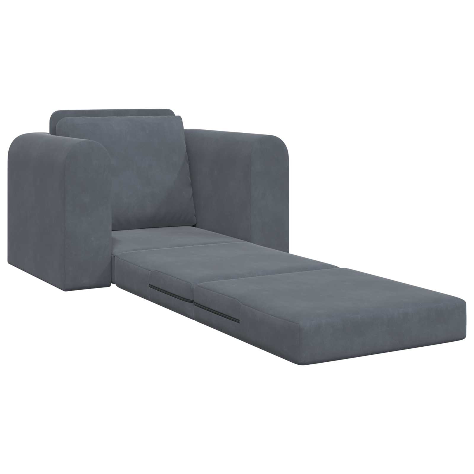 Floor Sofa Bed 2-in-1 Dark Grey 98x71x83 cm Velvet - Image 4