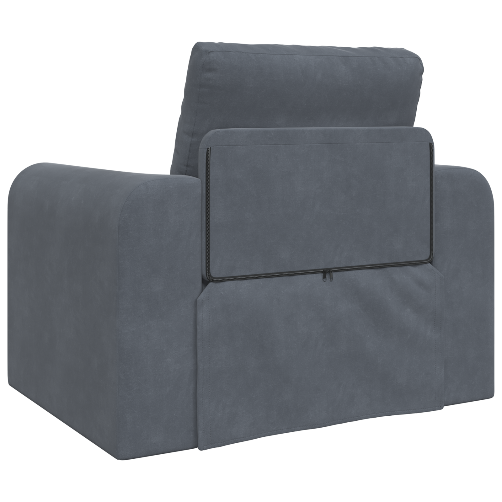 Floor Sofa Bed 2-in-1 Dark Grey 98x71x83 cm Velvet - Image 7