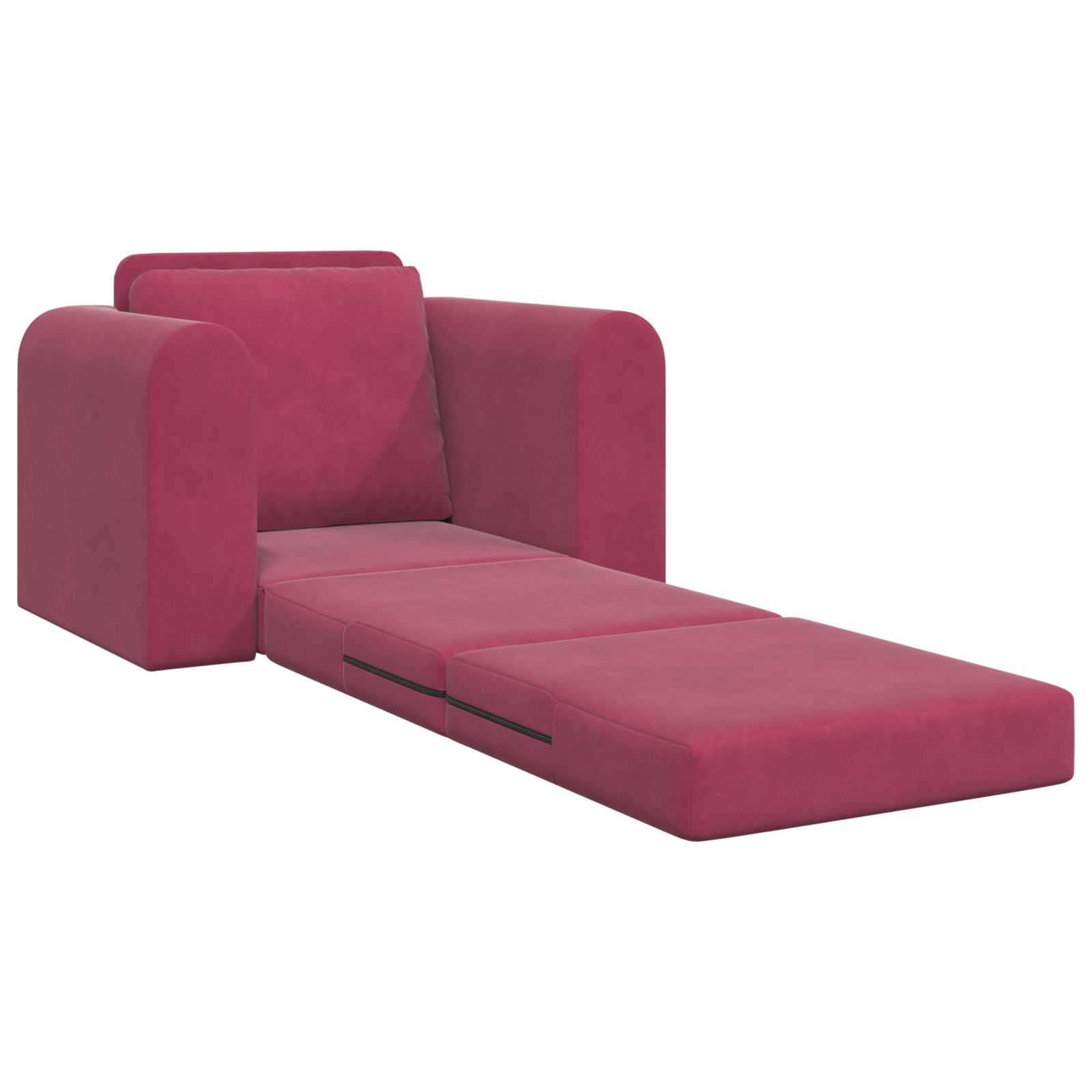 Floor Sofa Bed 2-in-1 Wine Red 98x71x83 cm Velvet - Image 4