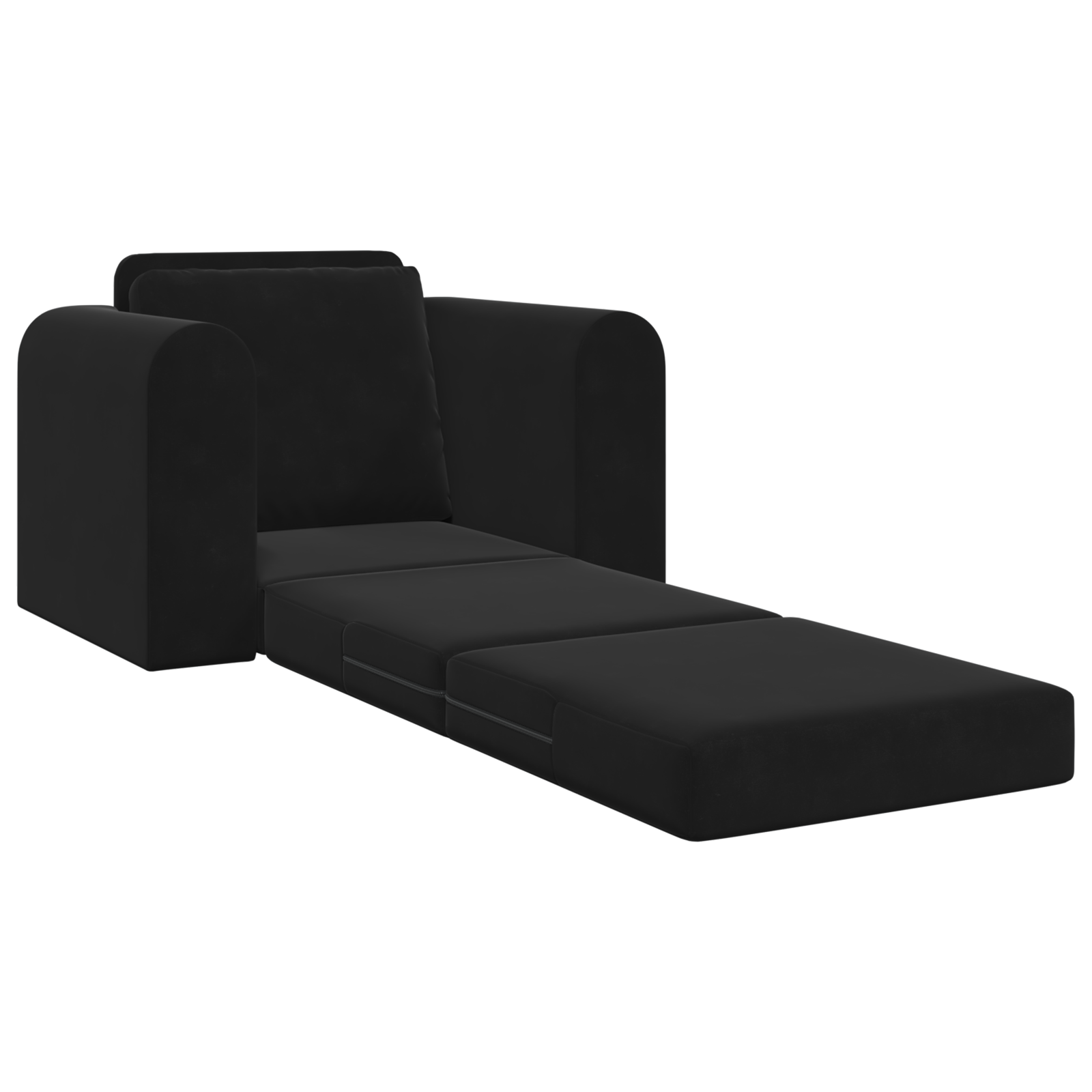 Floor Sofa Bed 2-in-1 Black 98x71x83 cm Velvet - Image 4