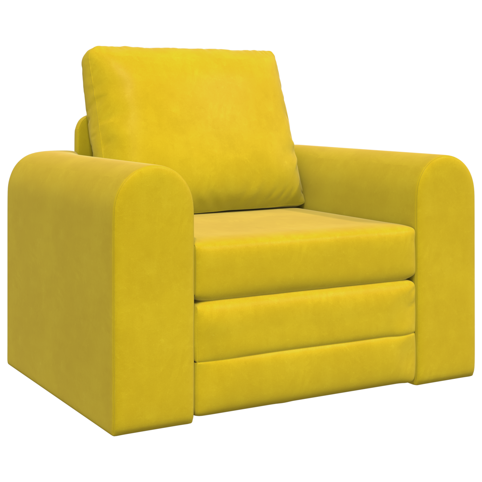 Floor Sofa Bed 2-in-1 Yellow 98x71x83 cm Velvet - Image 2