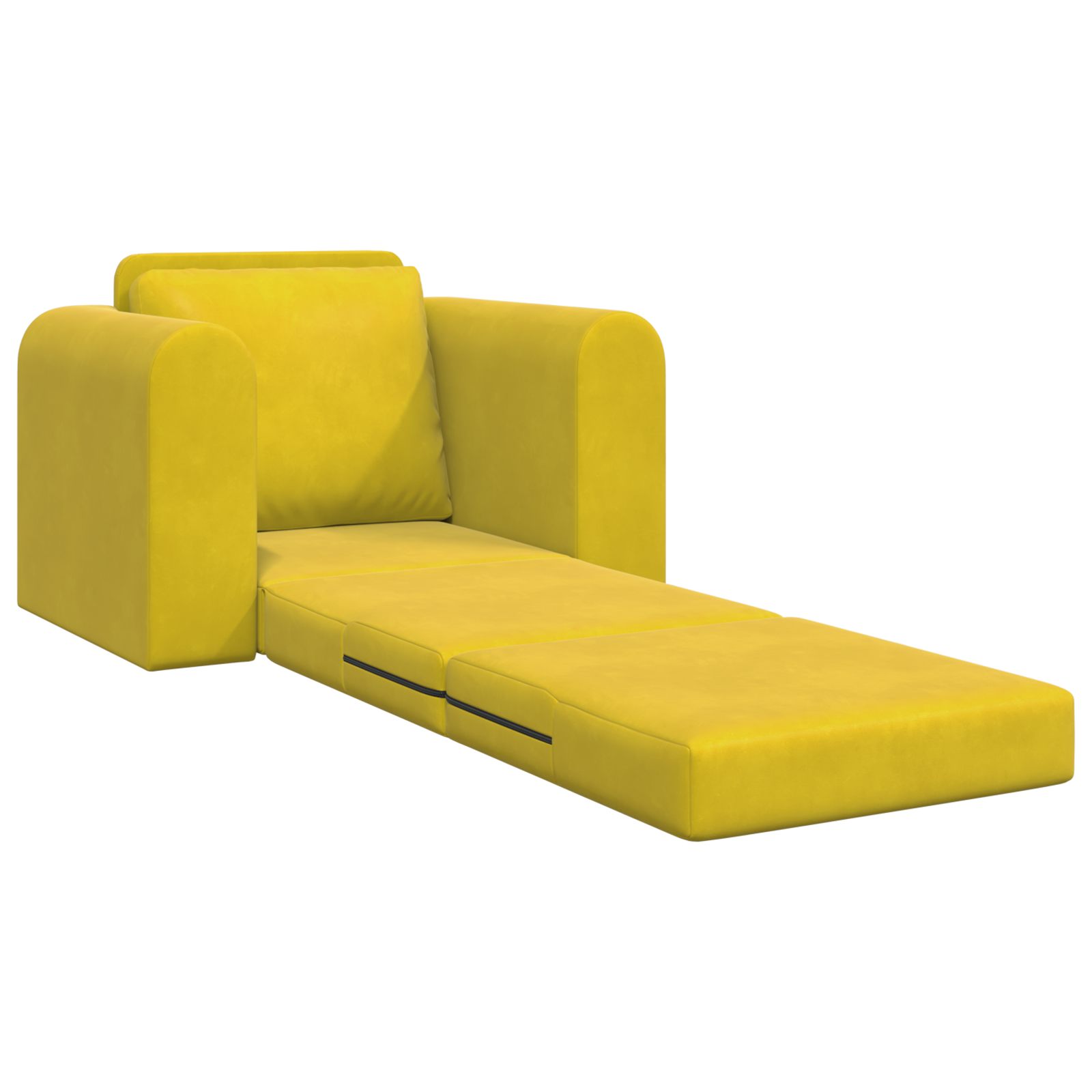 Floor Sofa Bed 2-in-1 Yellow 98x71x83 cm Velvet - Image 4