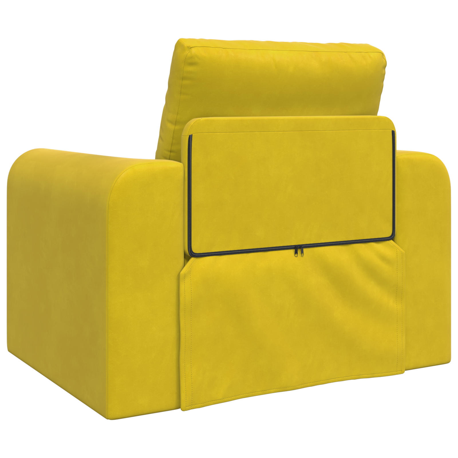 Floor Sofa Bed 2-in-1 Yellow 98x71x83 cm Velvet - Image 7