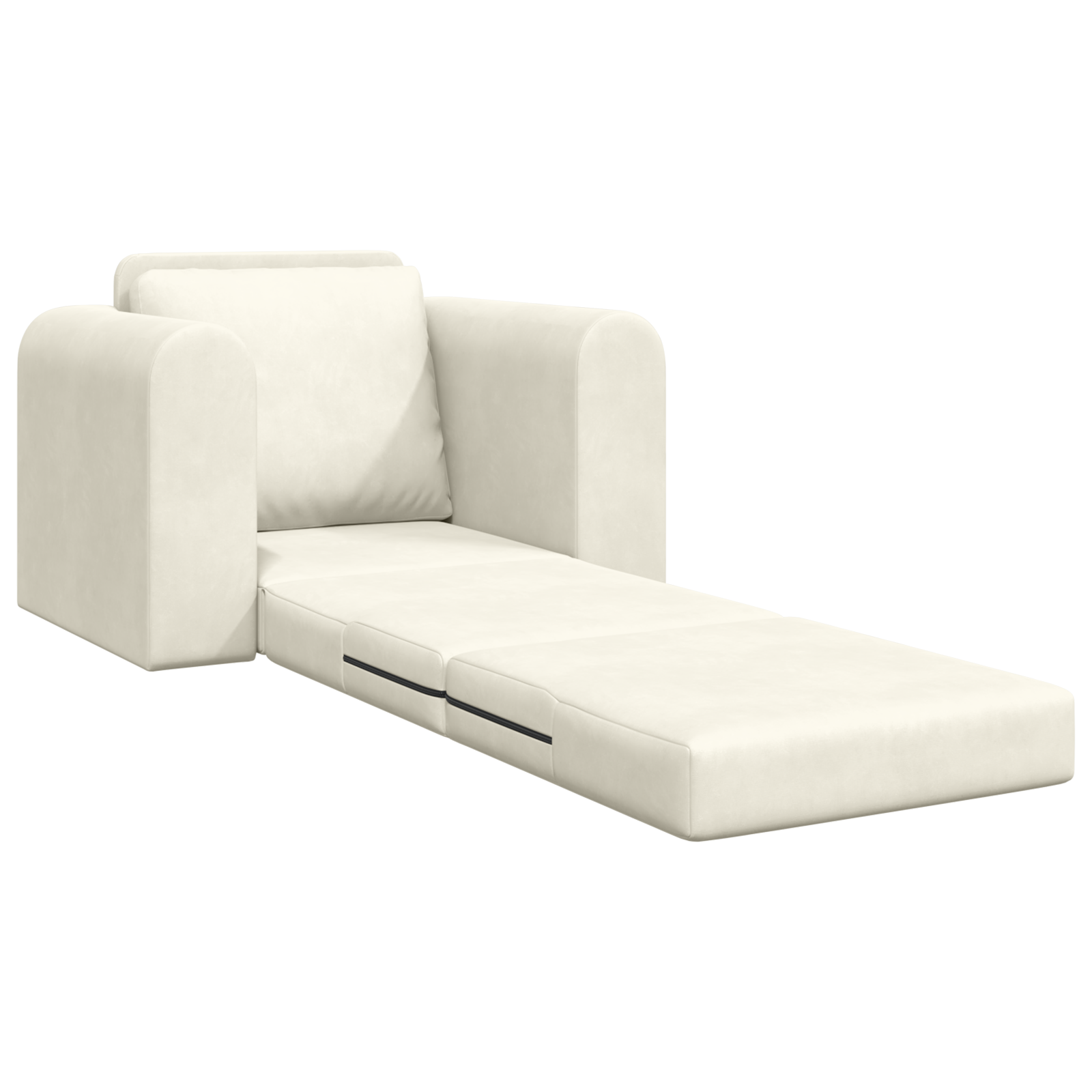 Floor Sofa Bed 2-in-1 Cream 98x71x83 cm Velvet - Image 4
