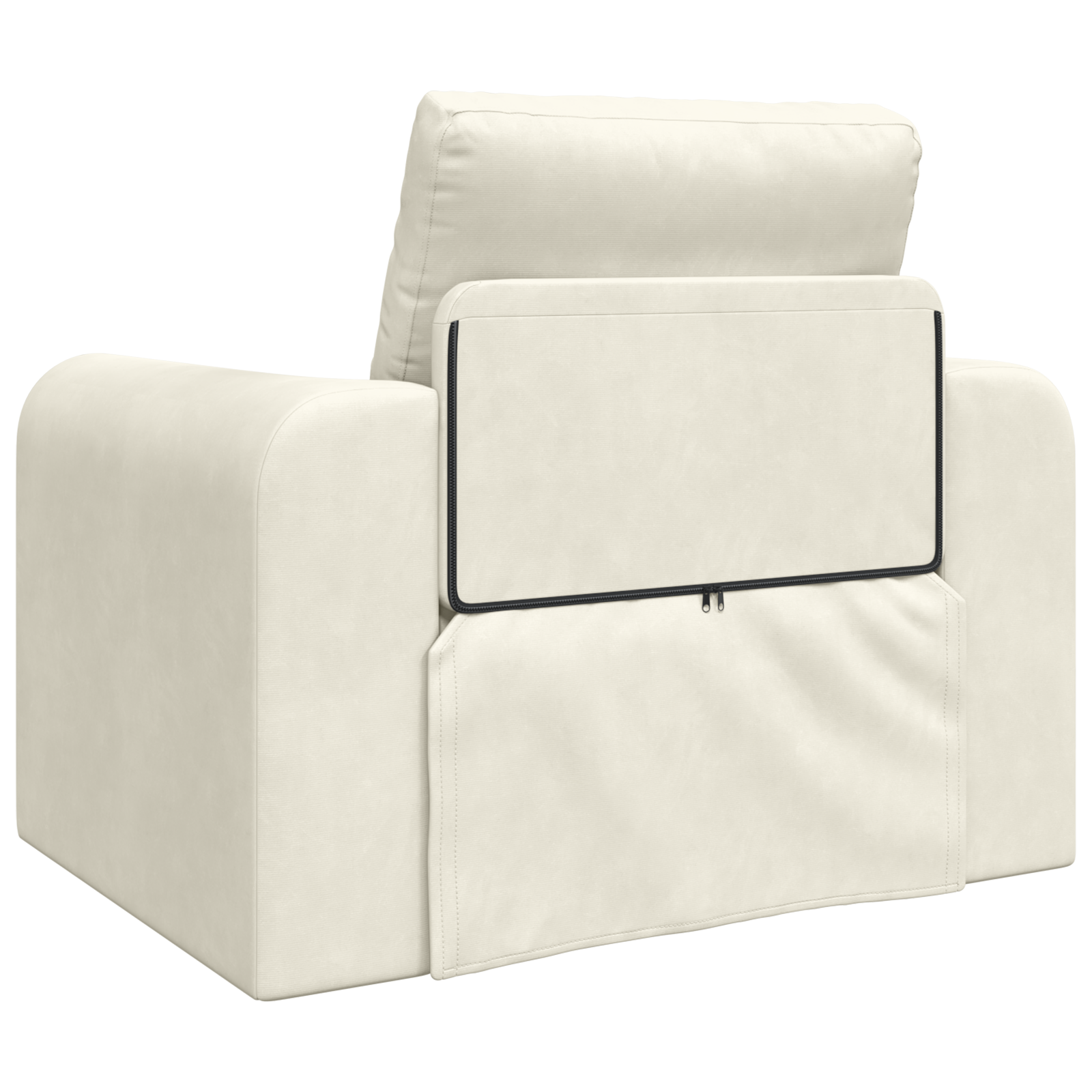 Floor Sofa Bed 2-in-1 Cream 98x71x83 cm Velvet - Image 7