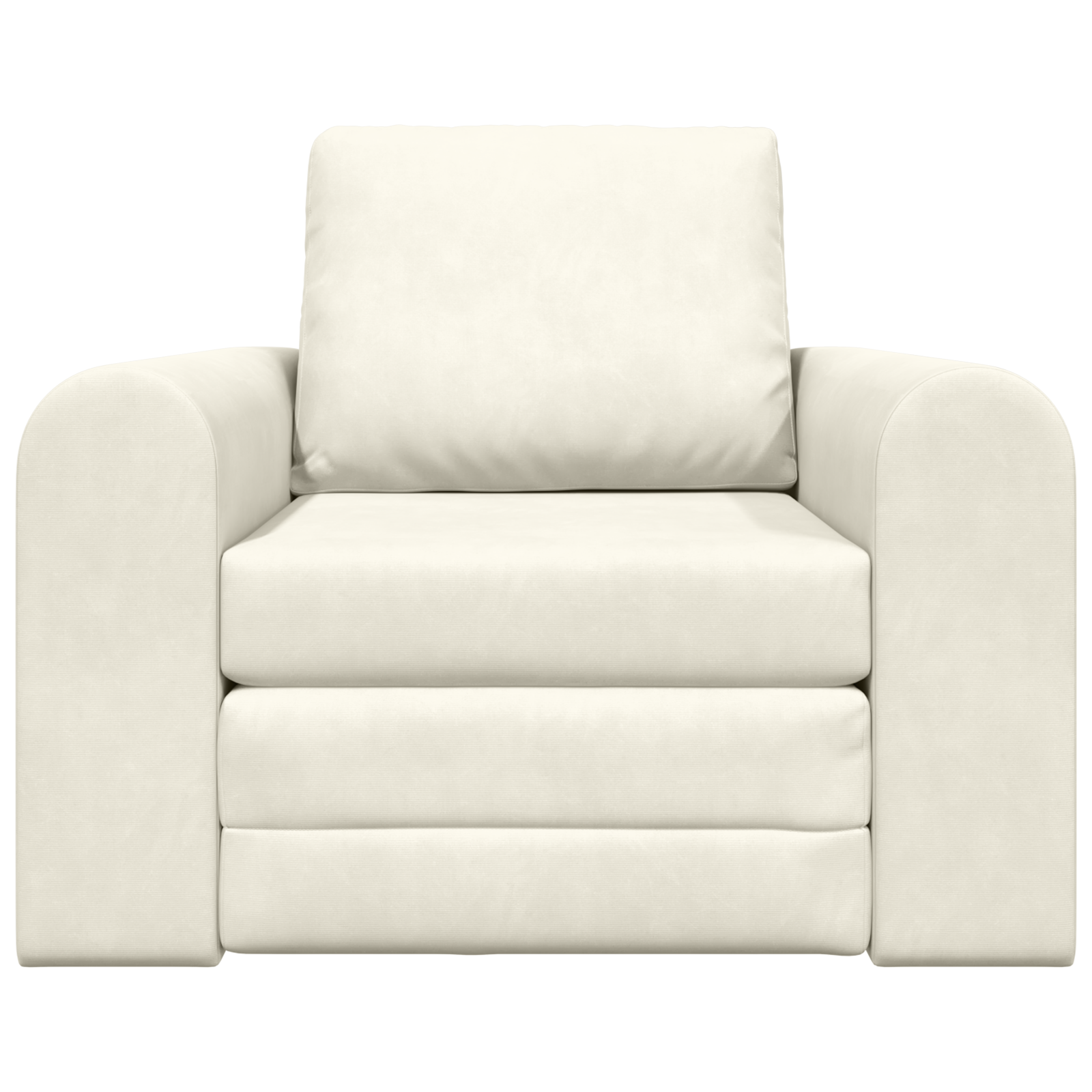 Floor Sofa Bed 2-in-1 Cream 98x71x83 cm Velvet - Image 5