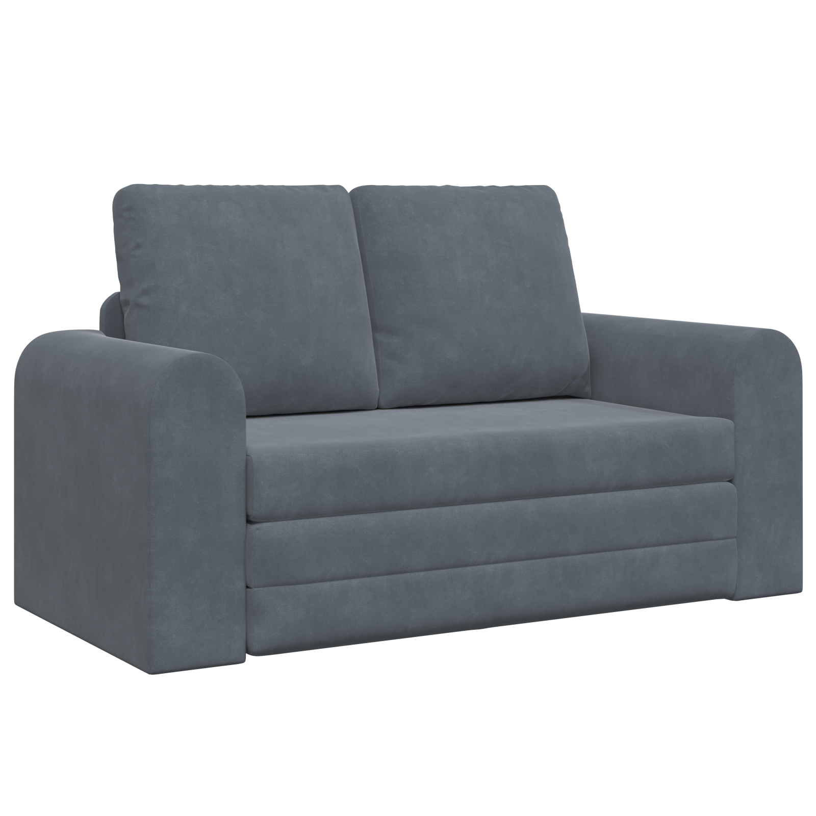 Floor Sofa Bed 2-in-1 Dark Grey 148x71x83 cm Velvet - Image 2