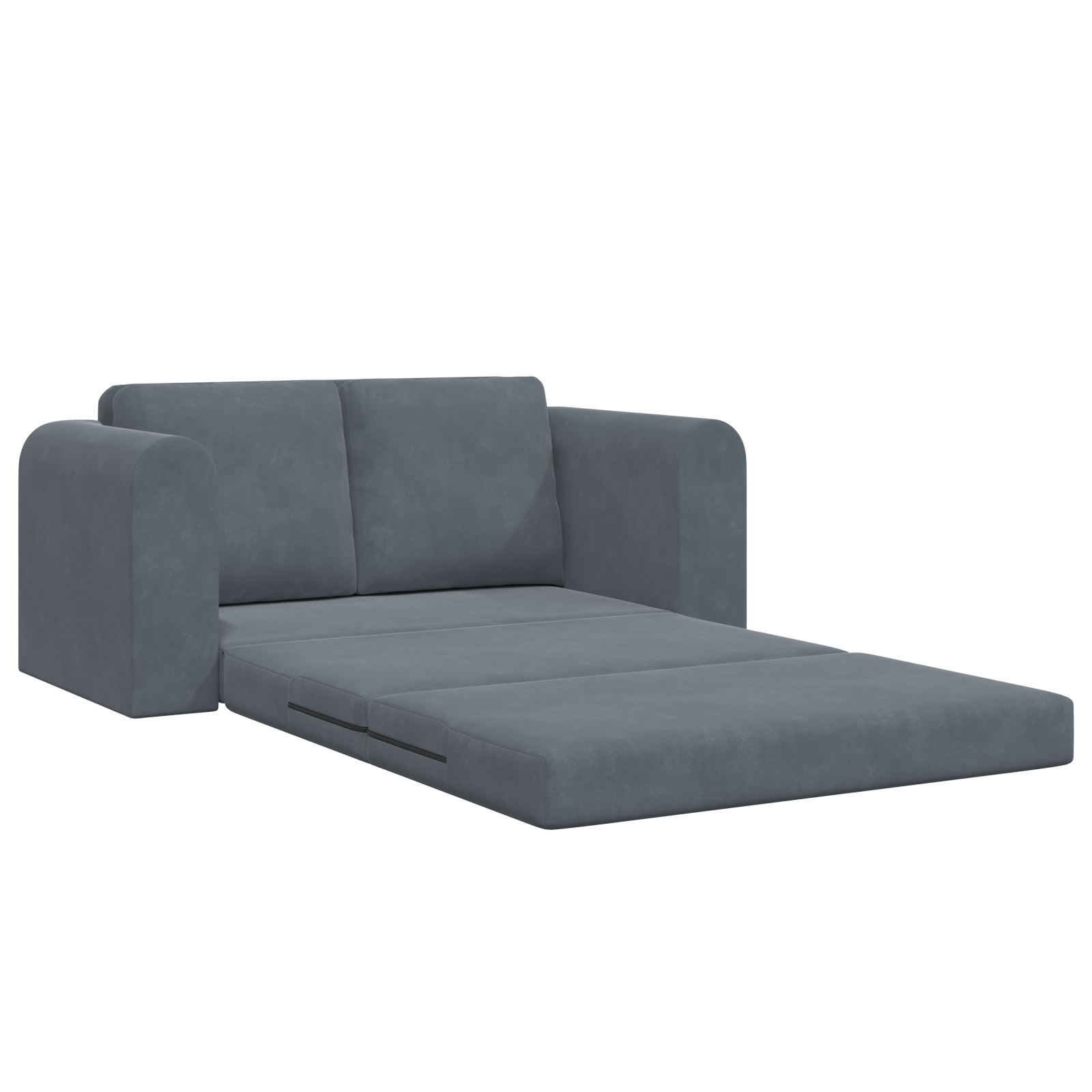 Floor Sofa Bed 2-in-1 Dark Grey 148x71x83 cm Velvet - Image 5