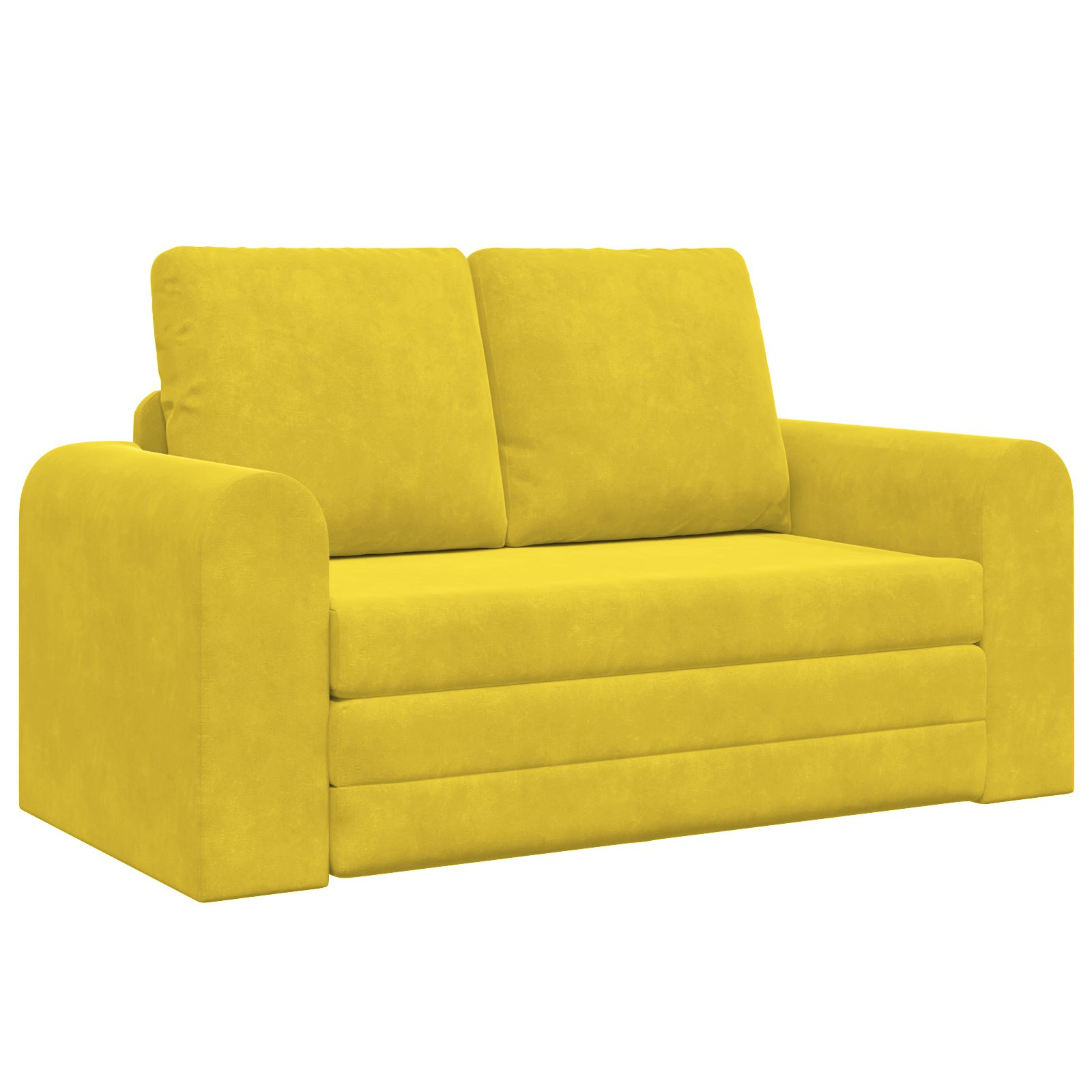Floor Sofa Bed 2-in-1 Yellow 148x71x83 cm Velvet - Image 2