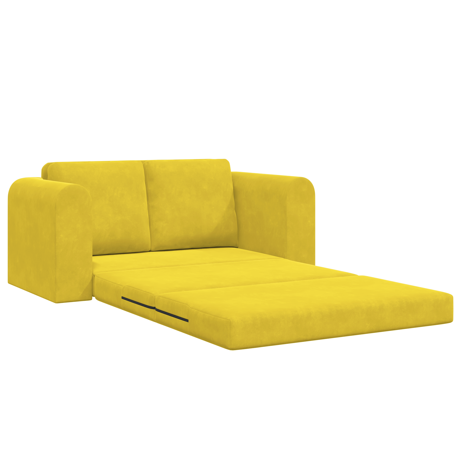 Floor Sofa Bed 2-in-1 Yellow 148x71x83 cm Velvet - Image 5