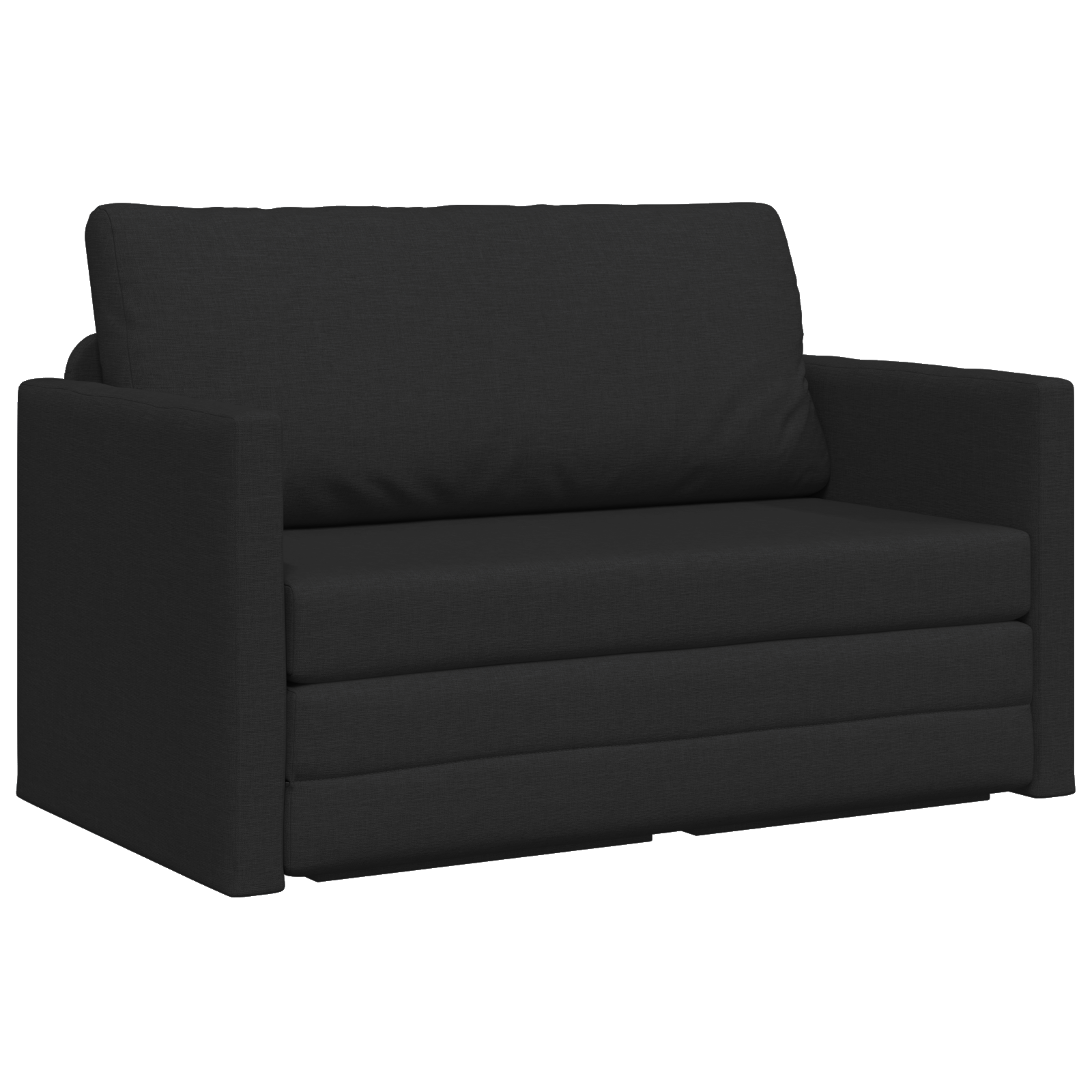 Floor Sofa Bed 2-in-1 Black 124x71x78 cm Fabric - Image 2