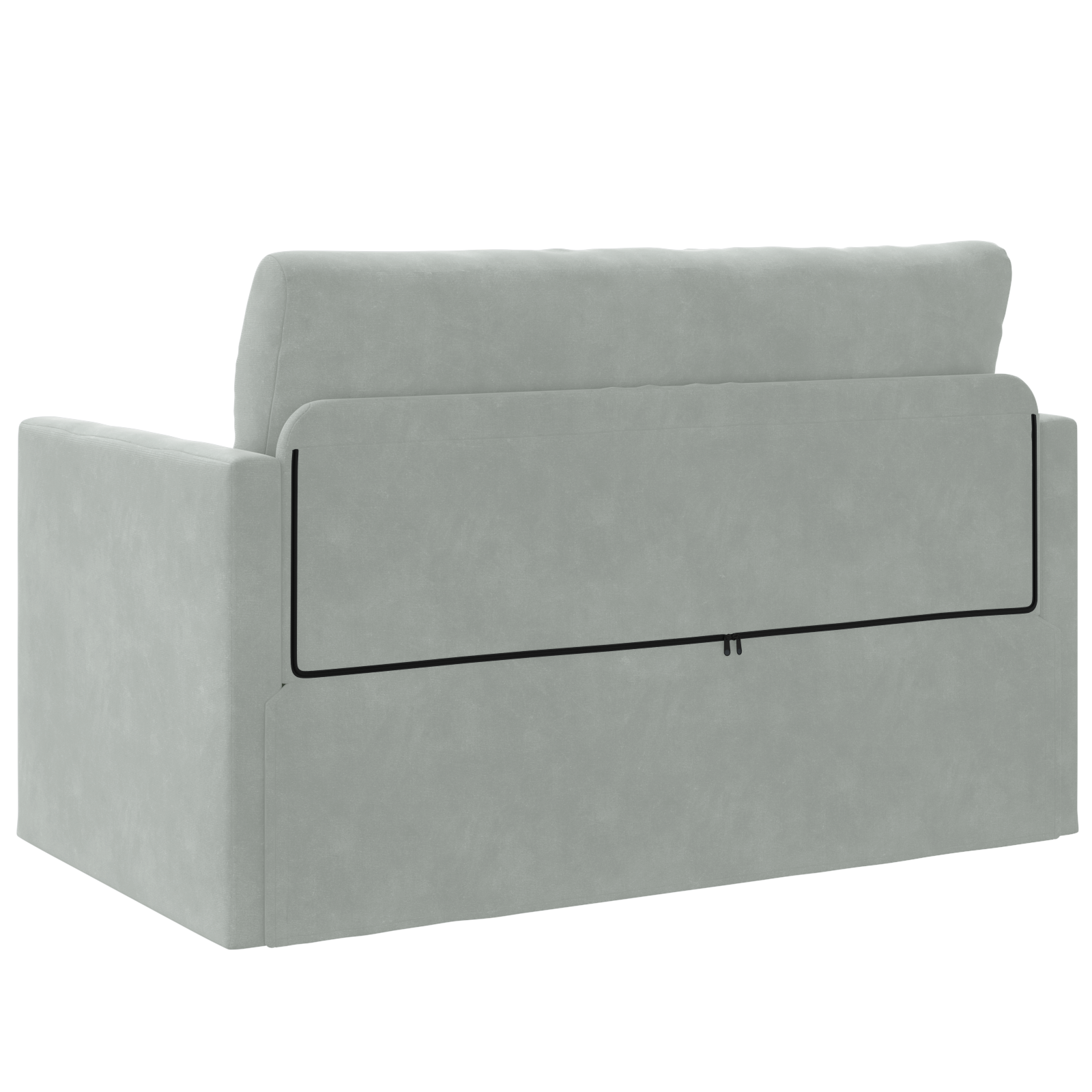 Floor Sofa Bed 2-in-1 Light Grey 124x204x61 cm Velvet - Image 8