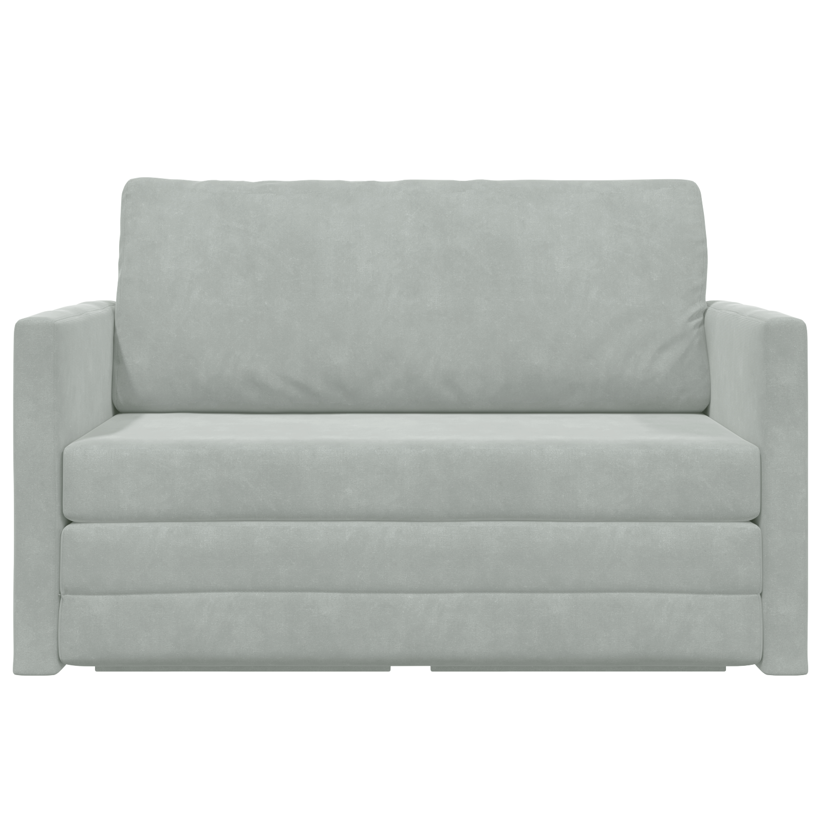 Floor Sofa Bed 2-in-1 Light Grey 124x204x61 cm Velvet - Image 6