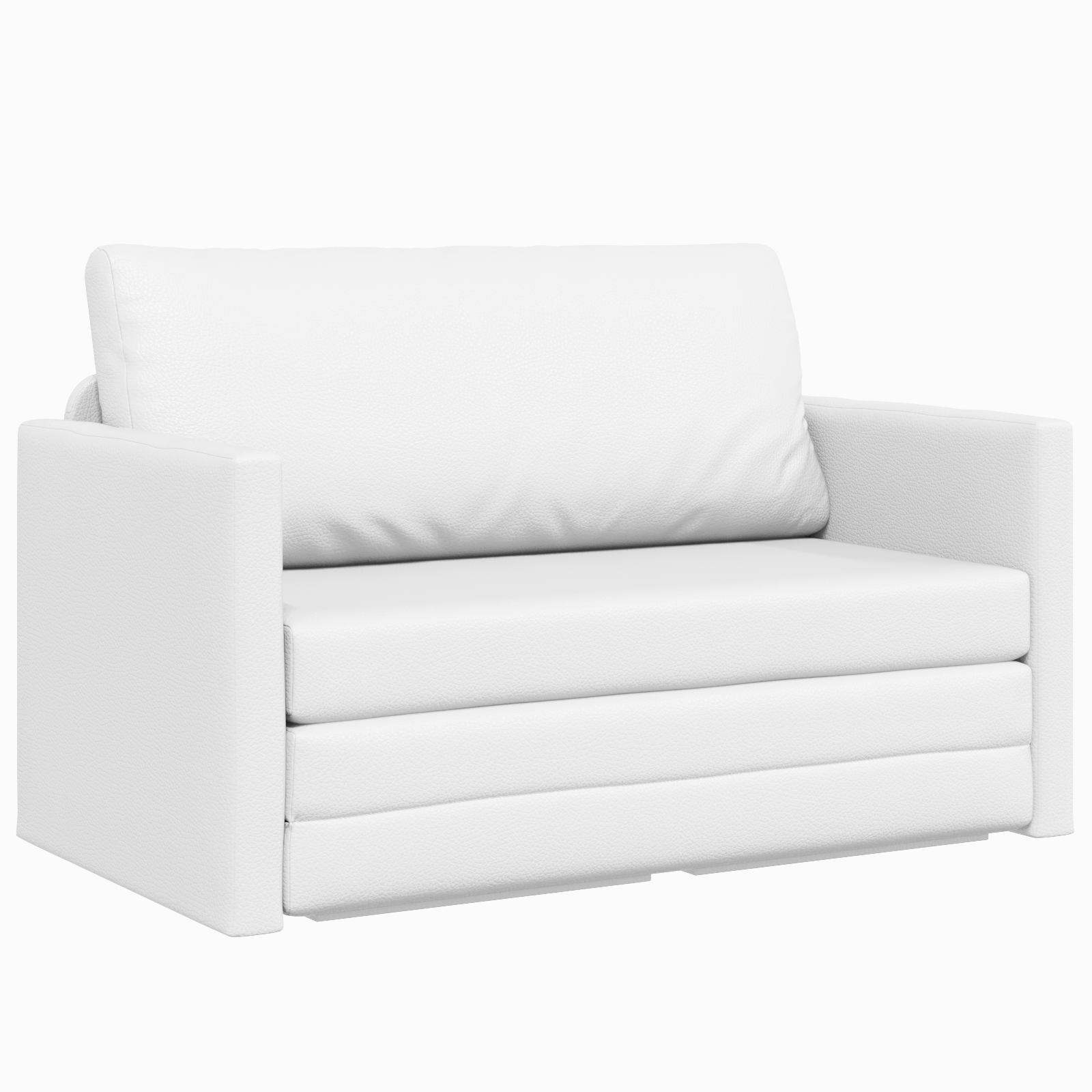 Floor Sofa Bed 2-in-1 White 124x71x78 cm Artificial Leather - Image 2