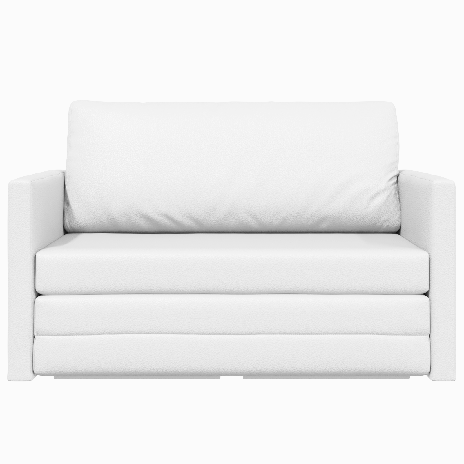 Floor Sofa Bed 2-in-1 White 124x71x78 cm Artificial Leather - Image 6