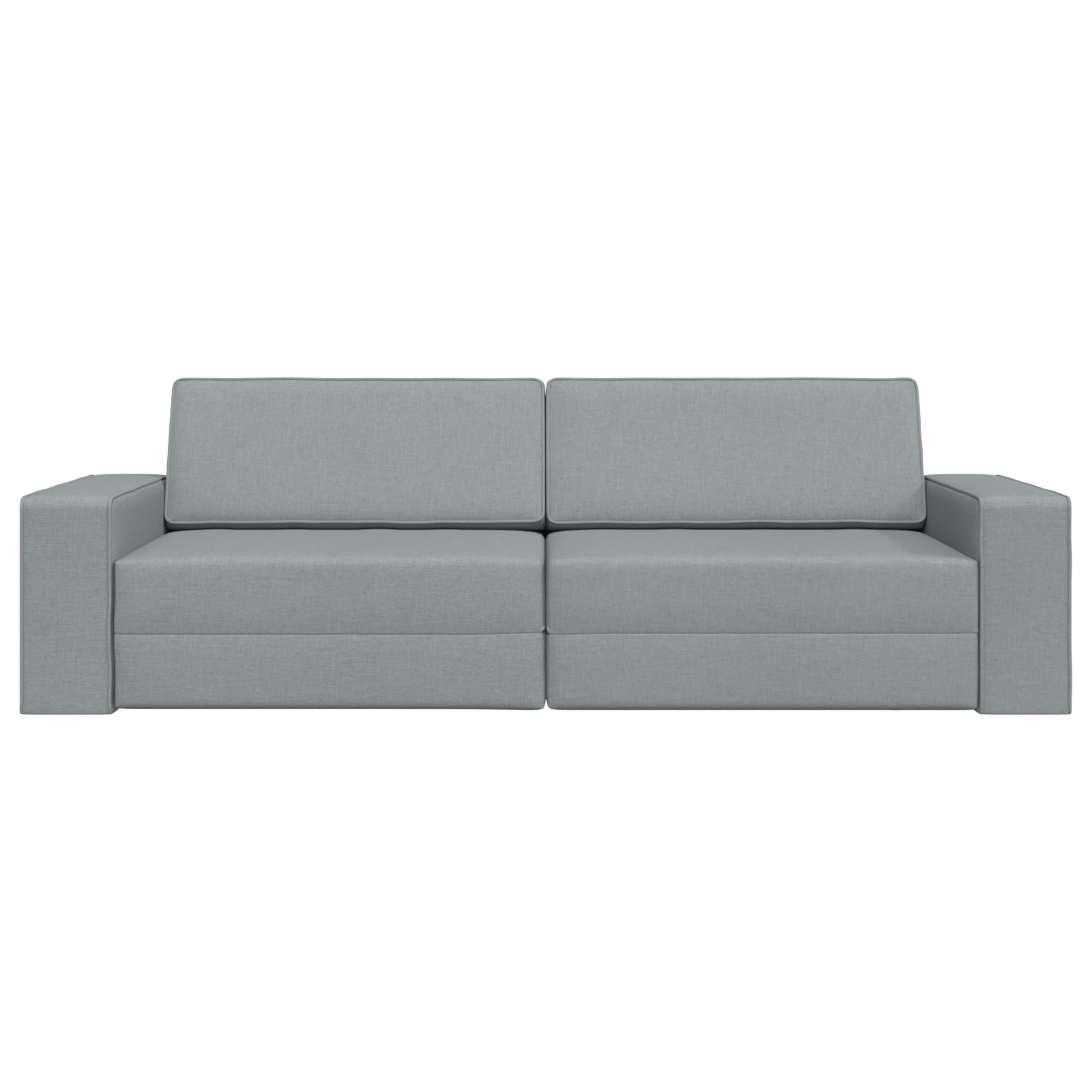 Floor Sofa Bed 2-in-1 Light Grey 245x150x60.5 cm Fabric - Image 5