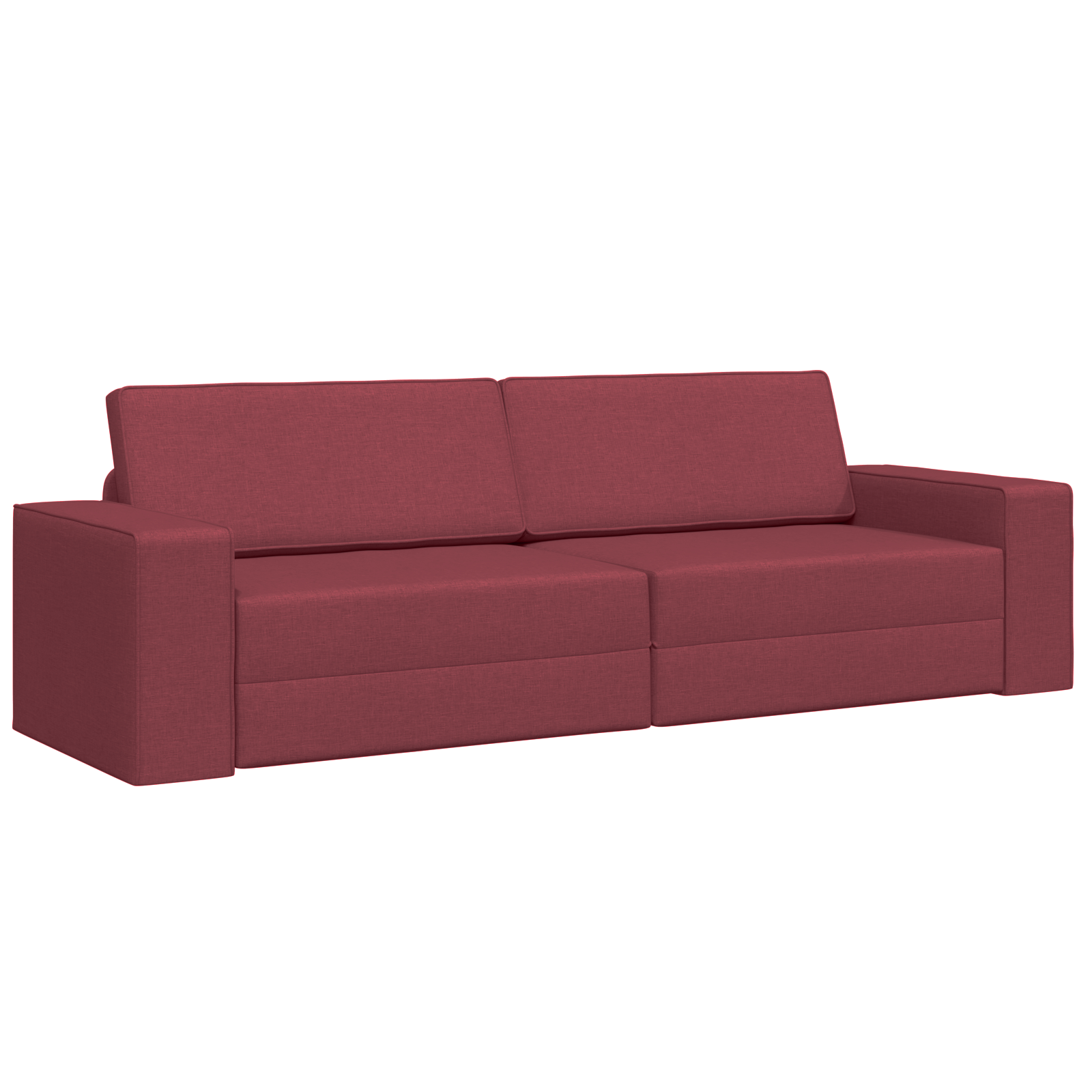 Floor Sofa Bed 2-in-1 Wine Red 245x150x60.5 cm Fabric - Image 2