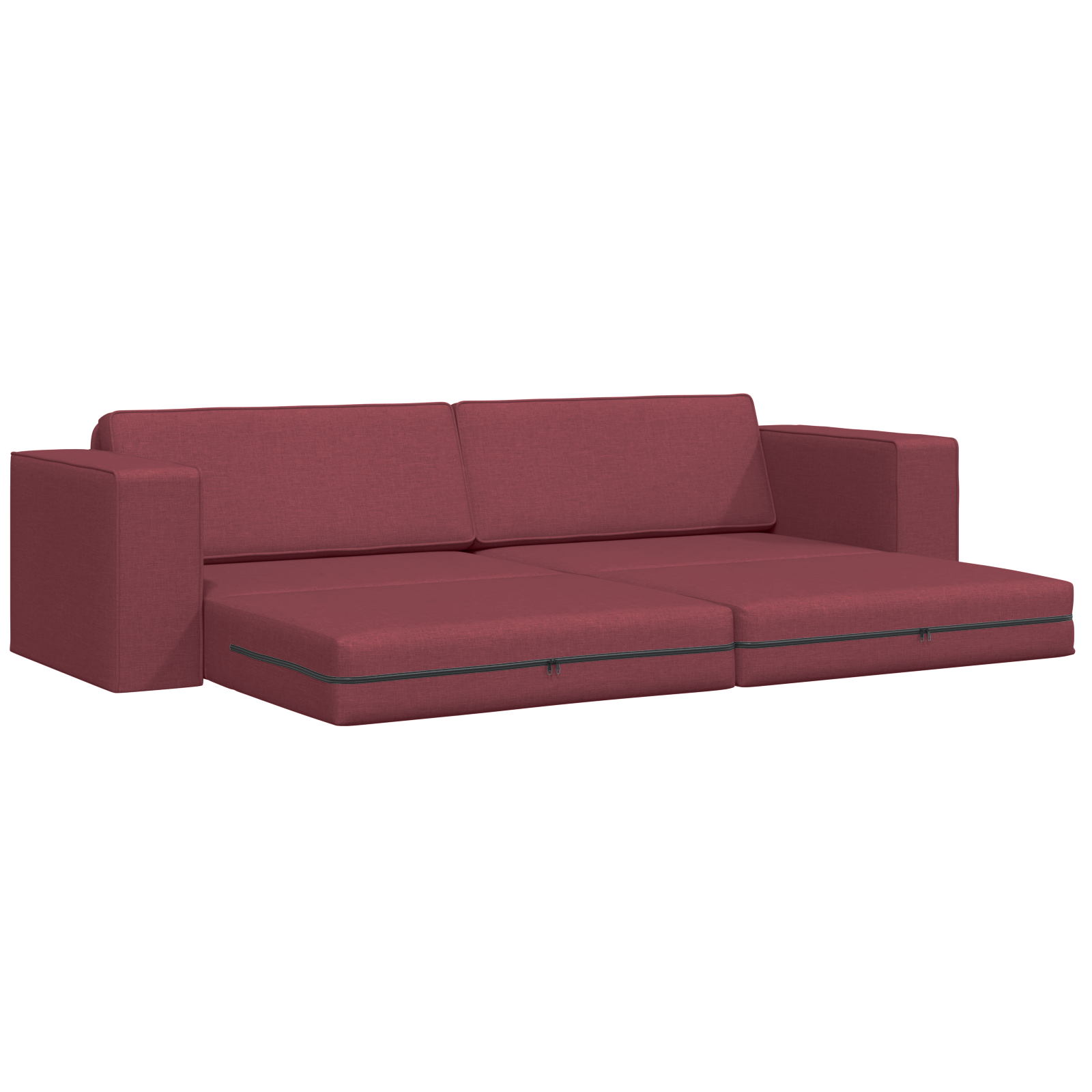 Floor Sofa Bed 2-in-1 Wine Red 245x150x60.5 cm Fabric - Image 4