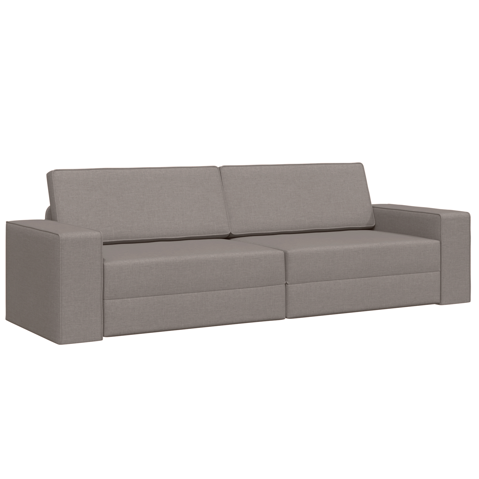 Floor Sofa Bed 2-in-1 Taupe 245x150x60.5 cm Fabric - Image 2