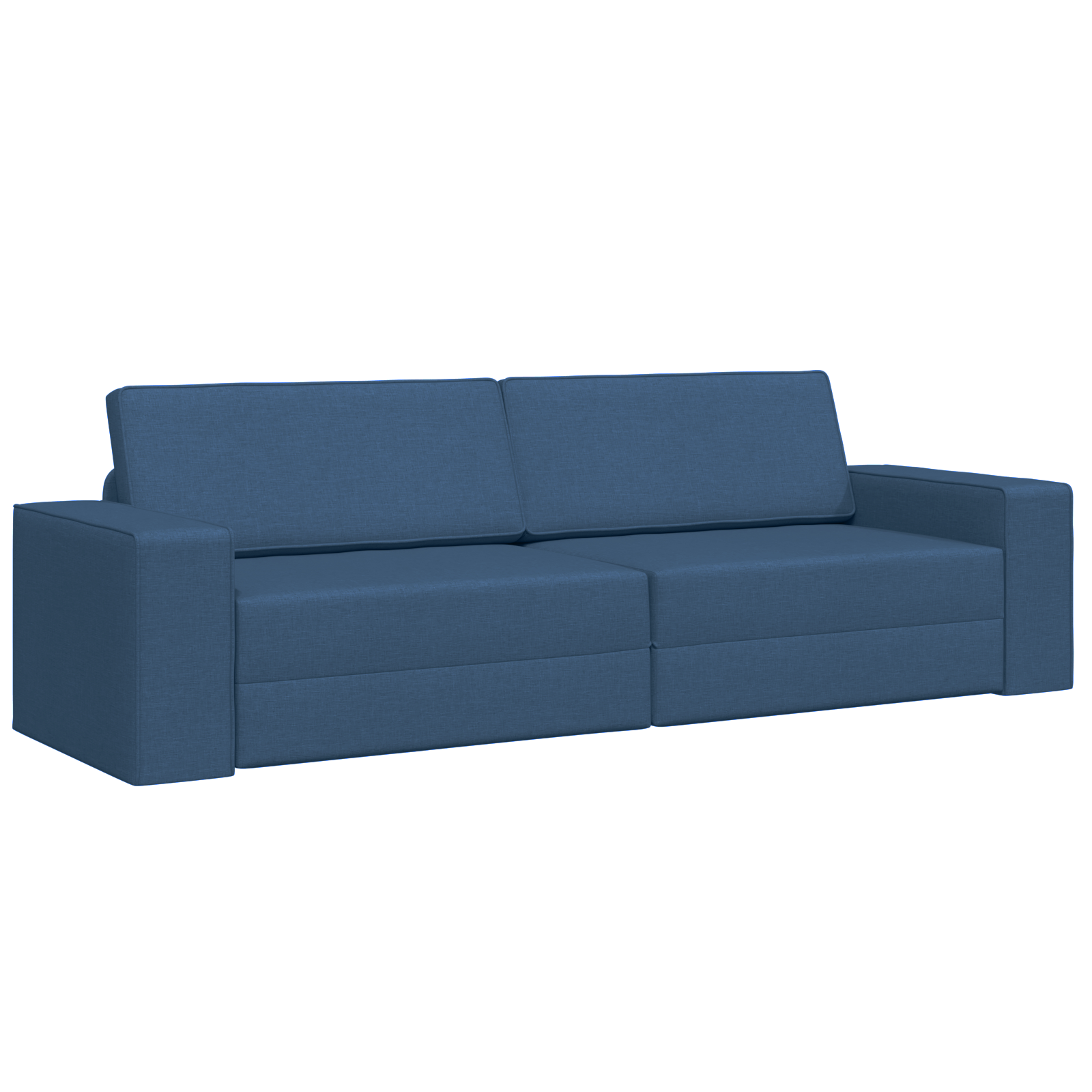 Floor Sofa Bed 2-in-1 Blue 245x150x60.5 cm Fabric - Image 2