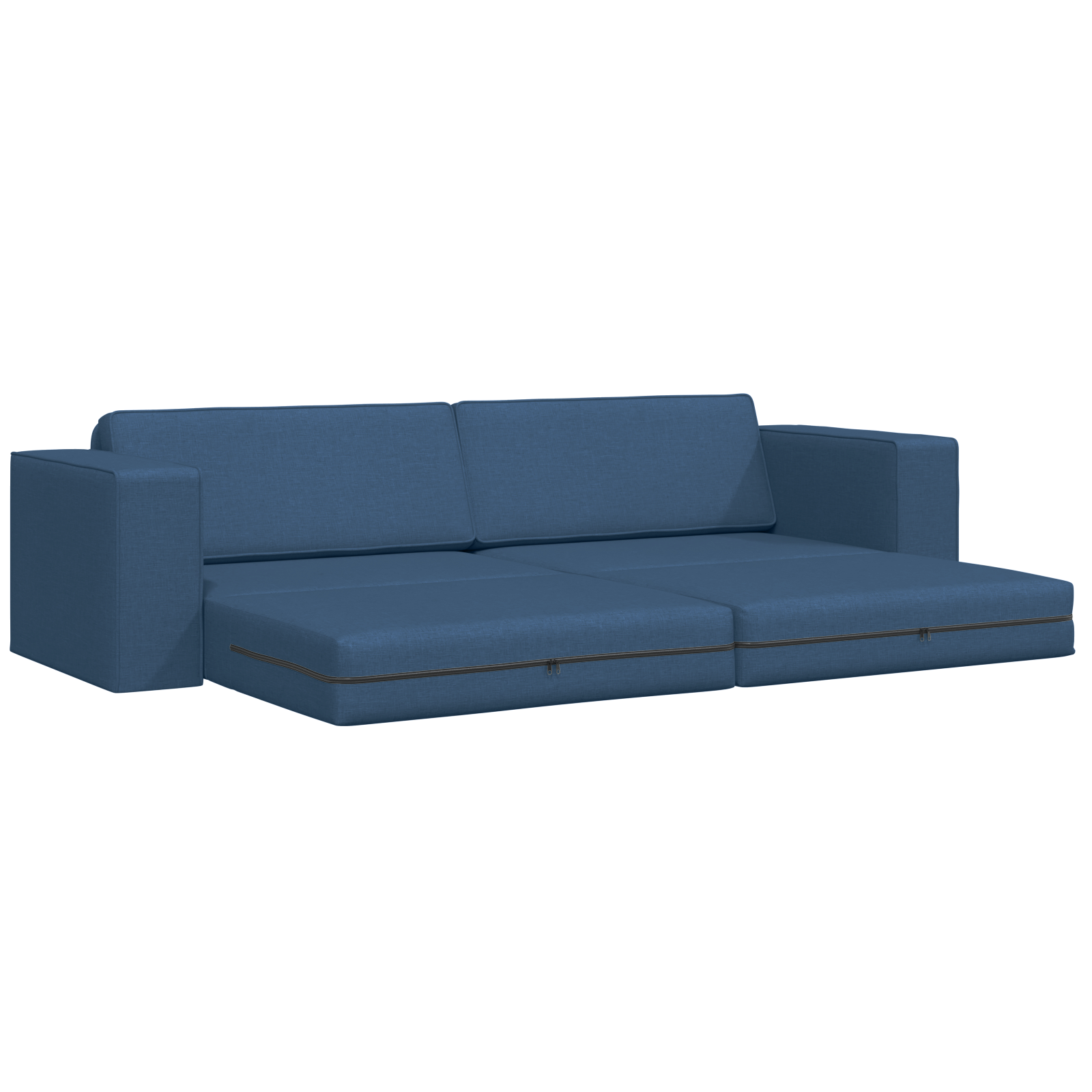 Floor Sofa Bed 2-in-1 Blue 245x150x60.5 cm Fabric - Image 4