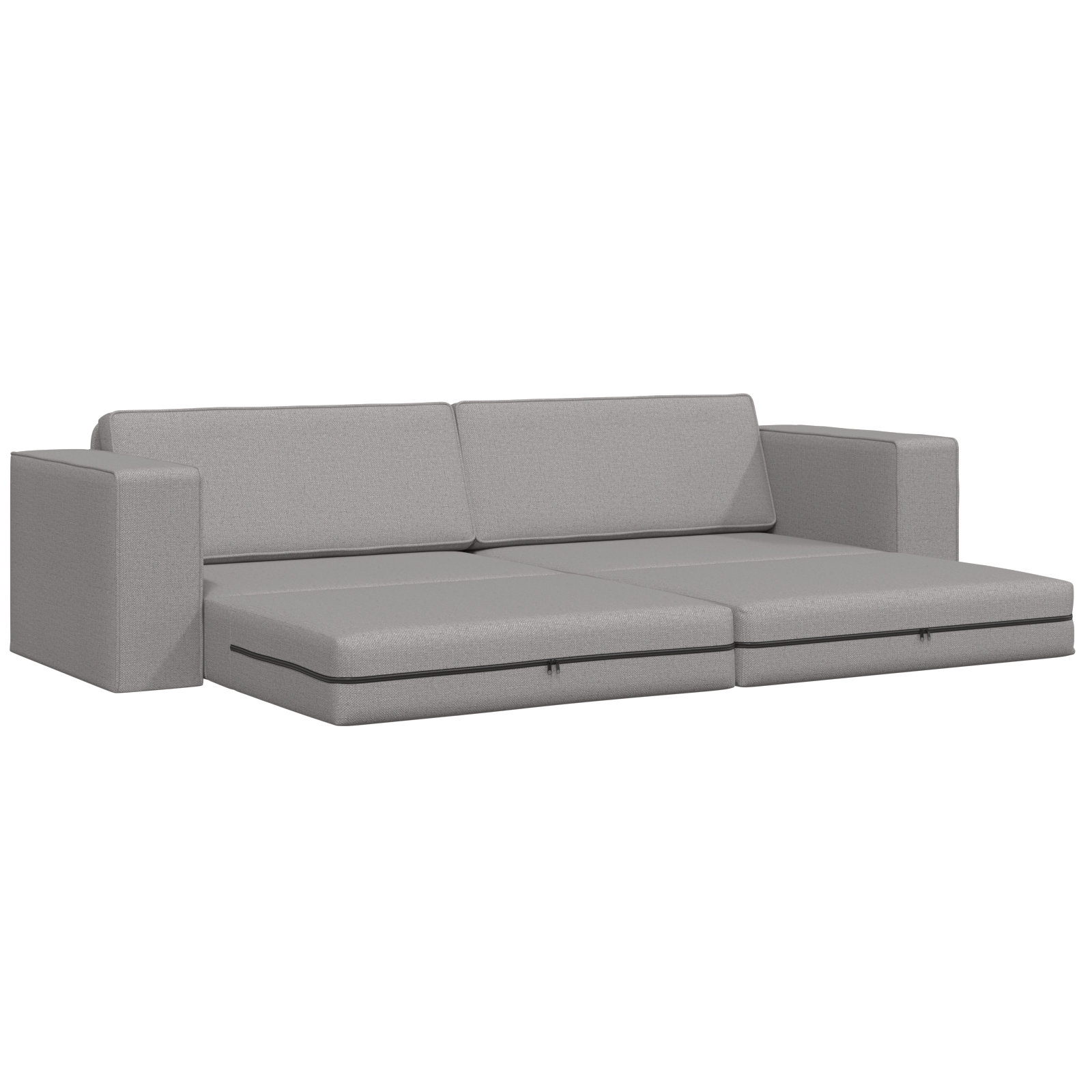 Floor Sofa Bed 2-in-1 Cloud Grey 245x150x60.5 cm Fabric - Image 4
