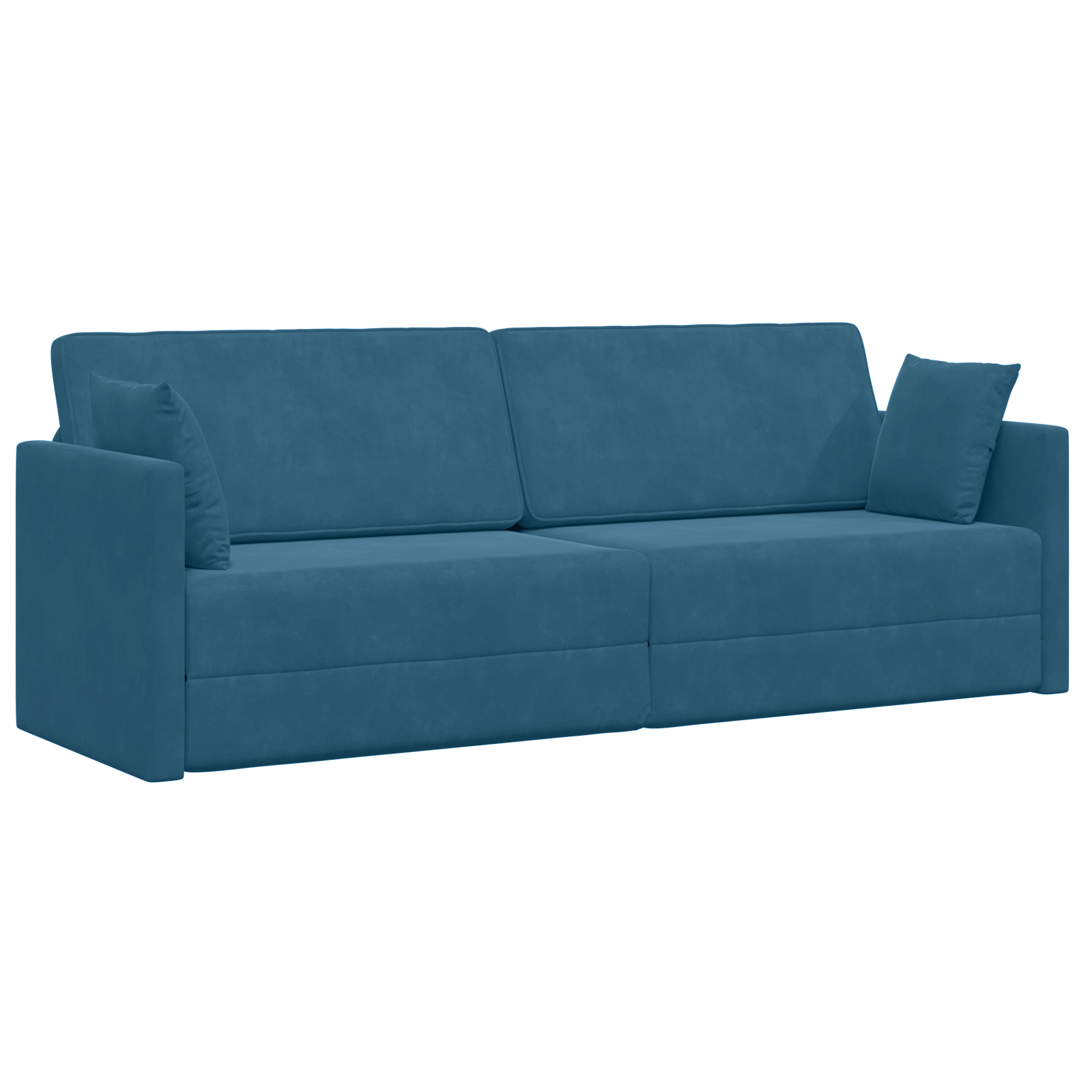 Floor Sofa Bed 2-in-1 Blue 213x144x60 cm Velvet - Image 2