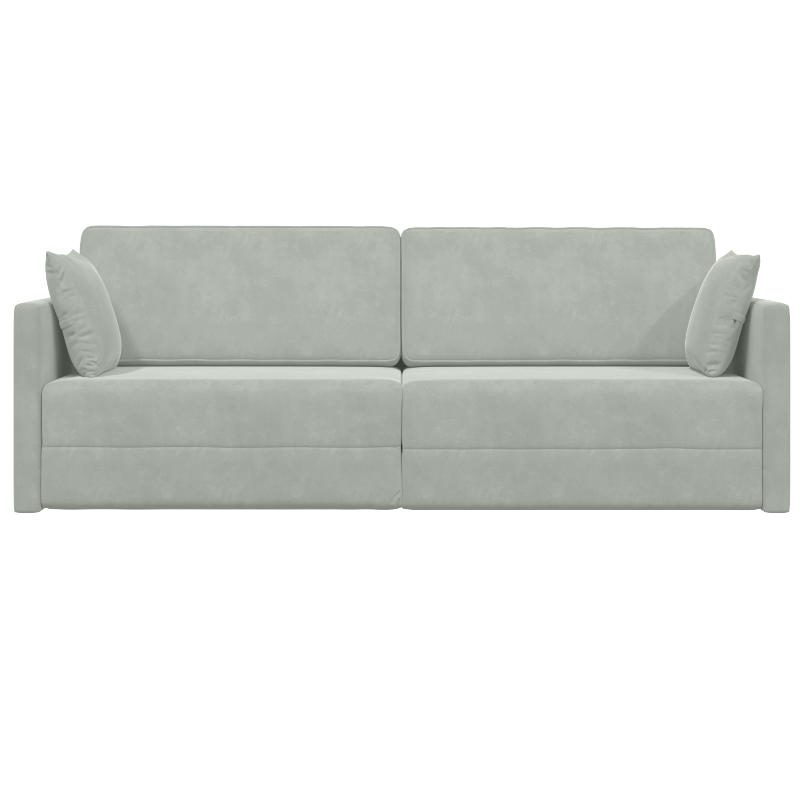 Floor Sofa Bed 2-in-1 Light Grey 213x144x60 cm Velvet - Image 6
