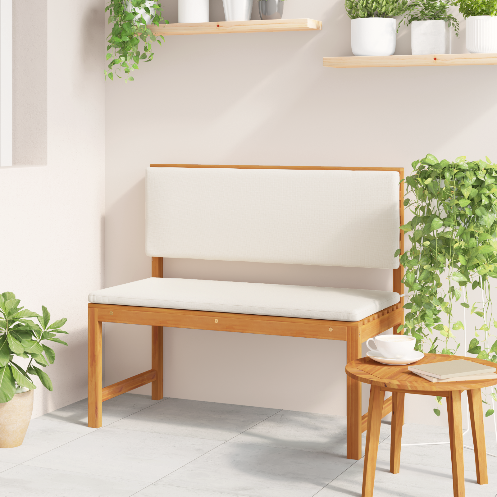 Tuinbank met Kussens 100x50x91 cm Massief Acaciahout